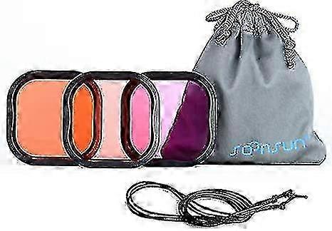 3-Pack Dive Filters for Gopro Hero 8/9/10/11 - Red, Light Red & Magenta (Waterproof)