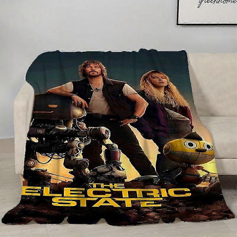 Soft Warm Flannel Blanket | Sci-Fi Action Theme Print, Polyester, Machine Washable, Ideal for Sofa, Office, Bed, Travel,-AZXRT446