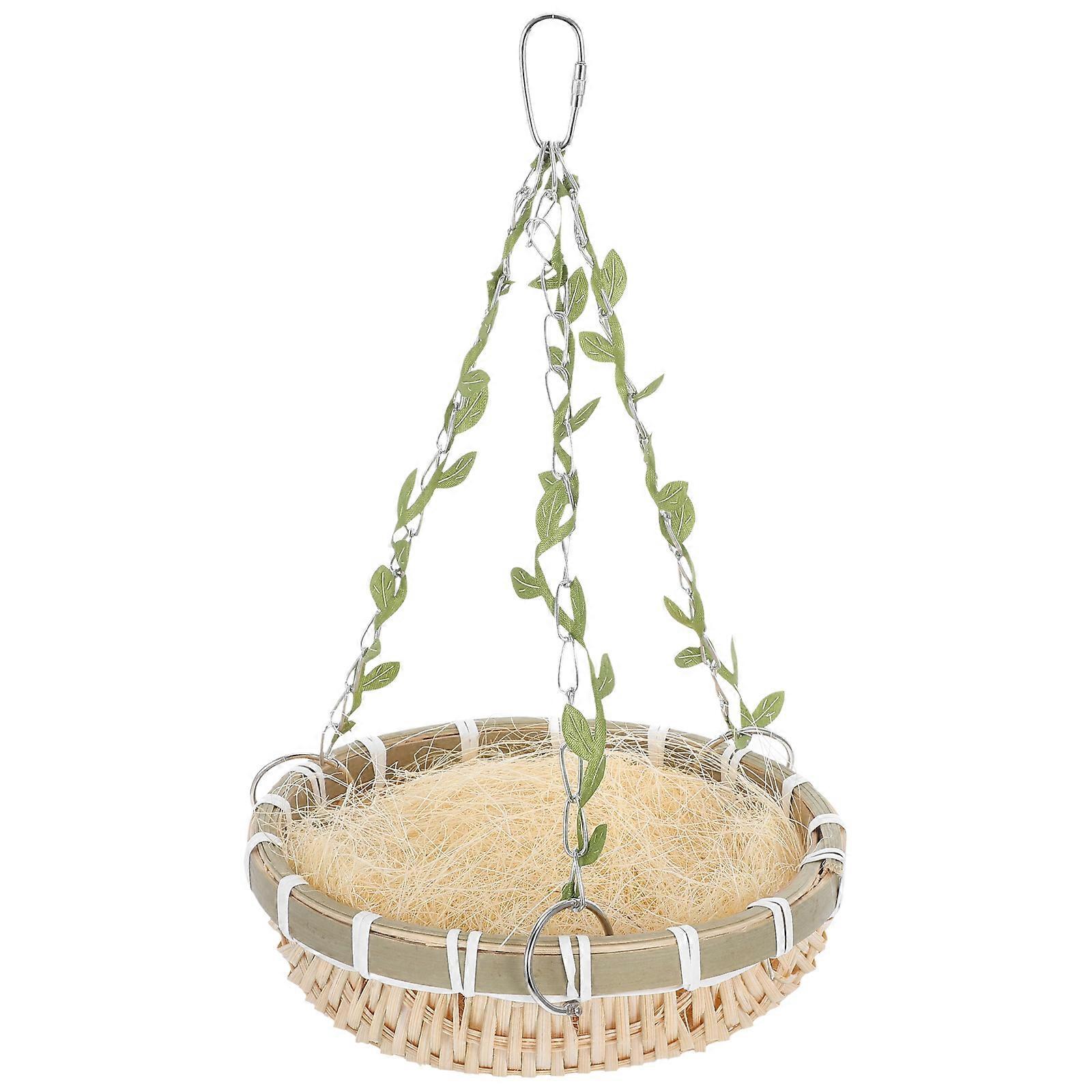 Bamboo Bird Nest For Lovebird With Round Shape Ideal For Outdoor Use Featuring Nesting Solution In 1Pcs
