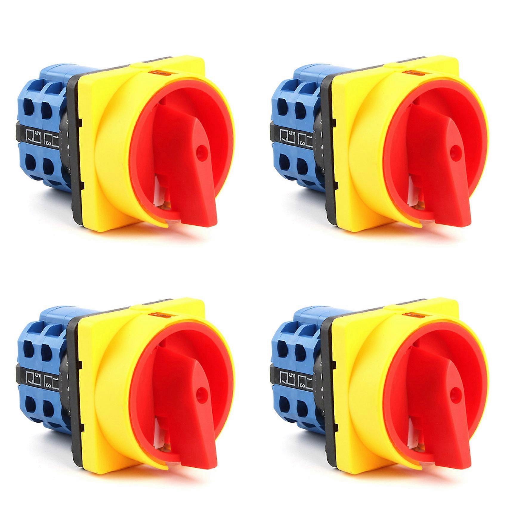 4X 20A OFF-ON 4 Poles Disconnect Isolator Switches LW26GS CA10 48X48mm Padlock Rotary Cam Switch
