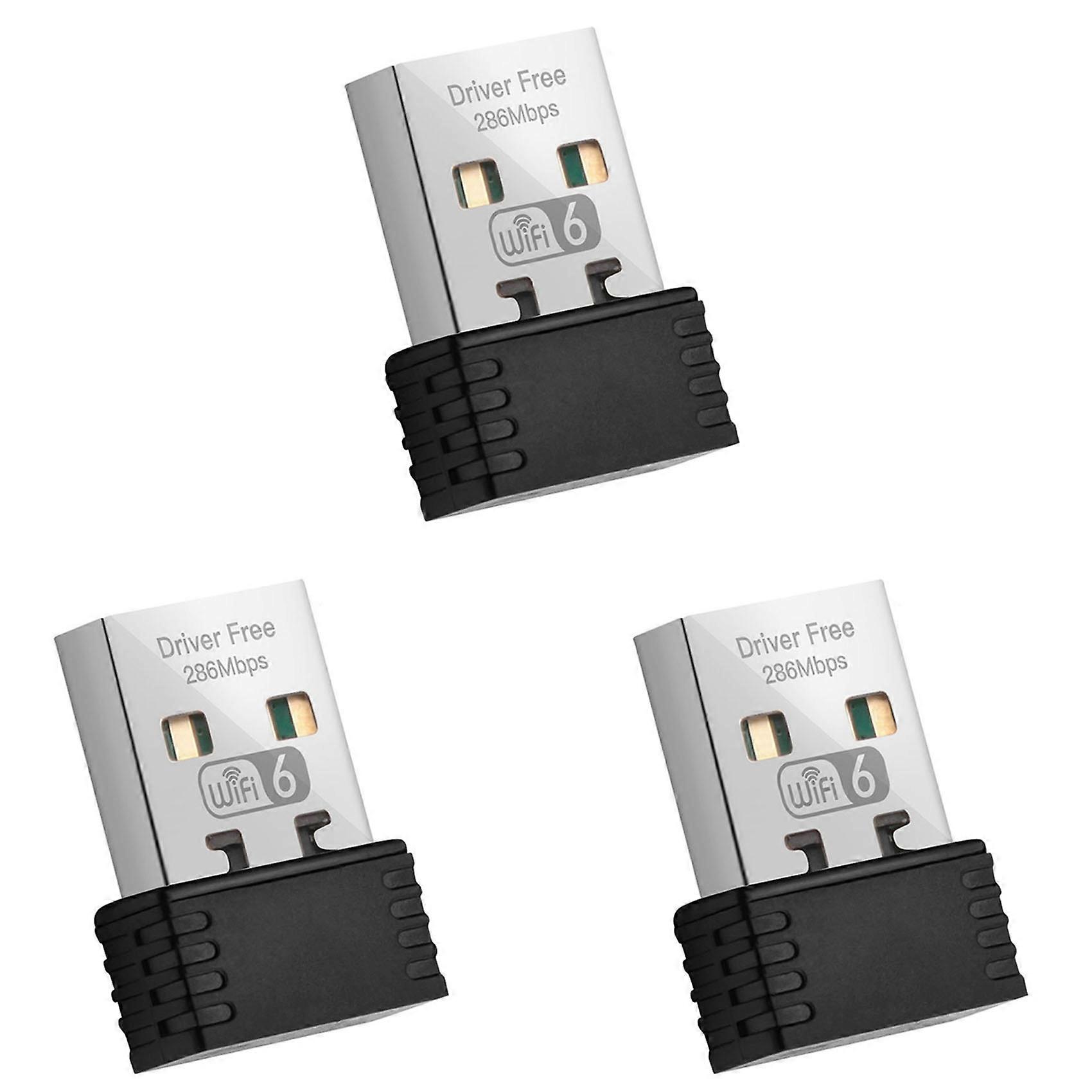 3X Wireless WiFi 6 Adapter AX286 802.11Ax 2.4GHz Free Driver USB Network Card for Win7/10/11 Computer Mini WiFi Receptor