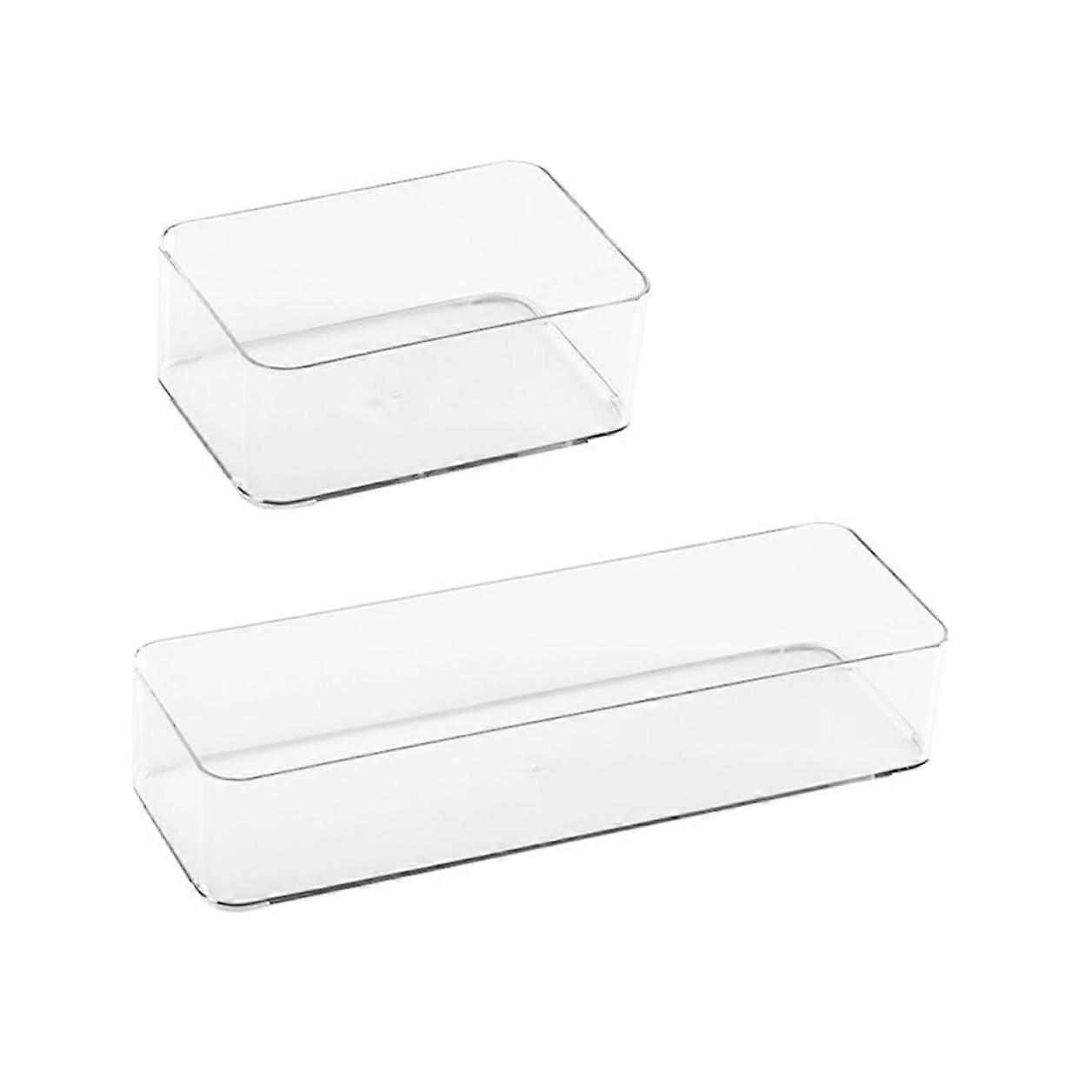2 Pack Plastic Drawer Organizers with Compartments for Kitchen Utensils and Home Storage