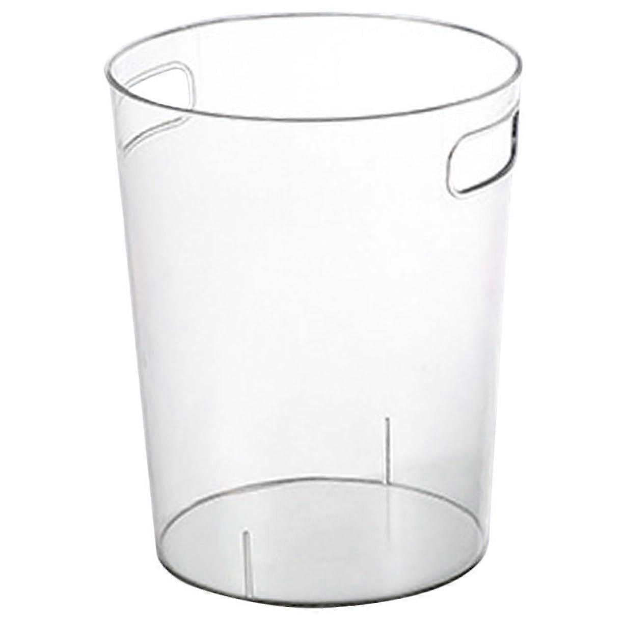 Large Transparent Plastic Trash Can with Handle for Kitchen Bathroom Bedroom Office