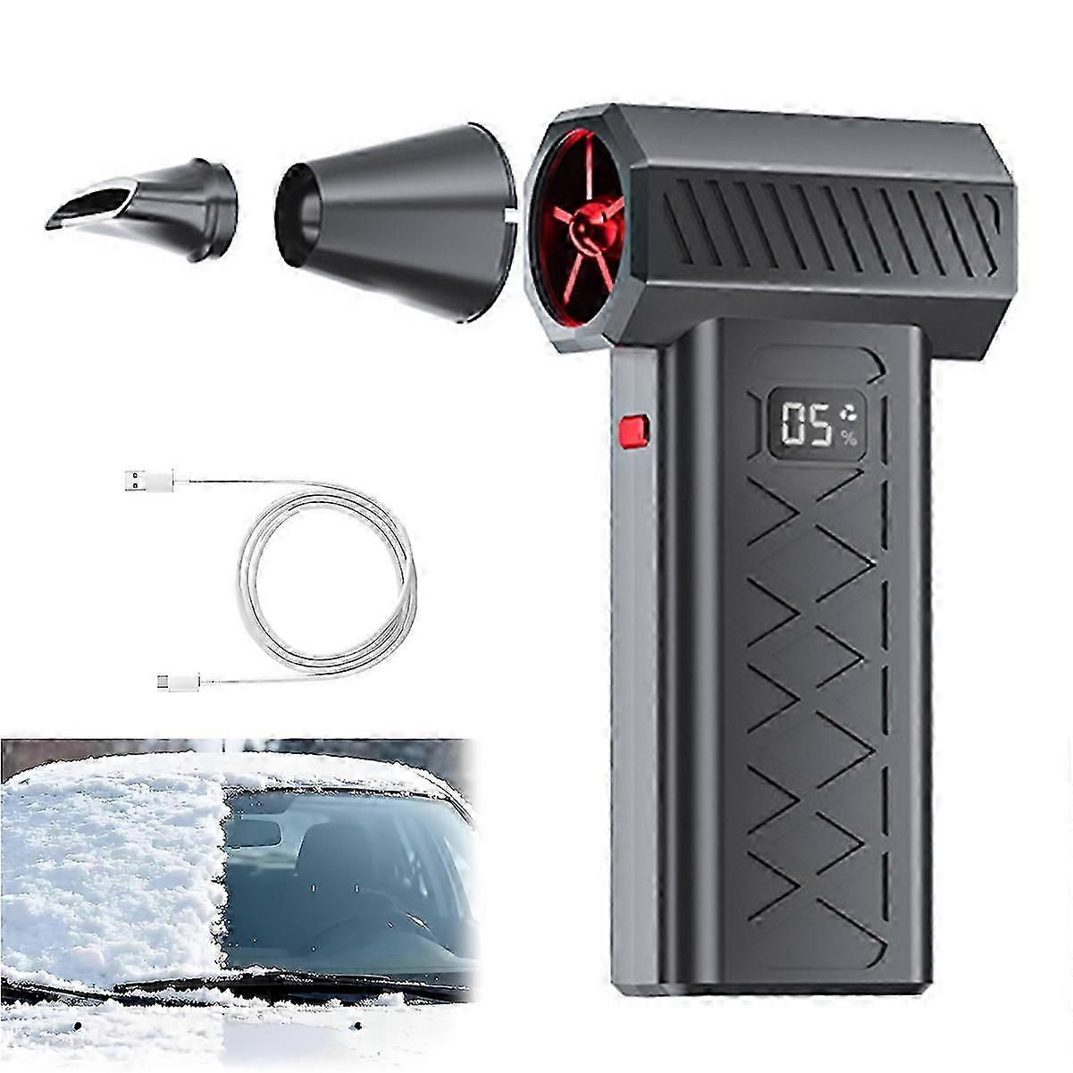 Handheld Snow Blower with Turbo Function & LED Light - Mini Dust Jet Blower