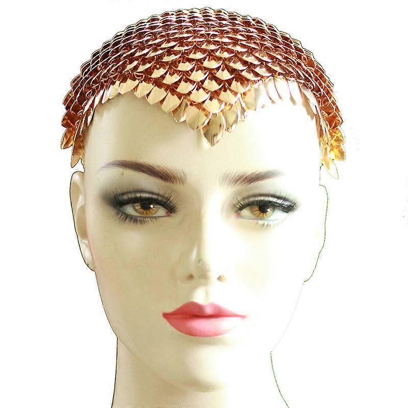 Classic Gold Body Chain Scale Head Chain for Women Dance Wear Festival Jewelry