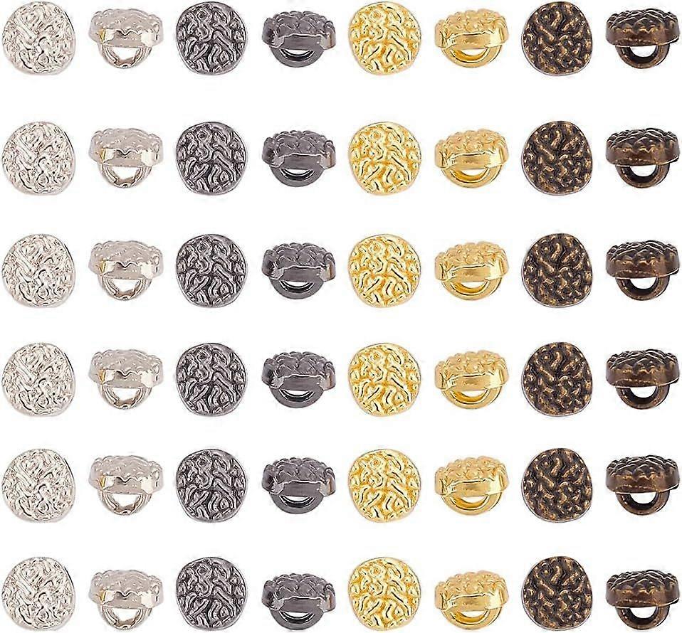 200 Pcs 4 Colors Mini Shank Buttons 4mm Sew on 1 Hole Buttons Iron Round Engraved Buttons Metal Button Embellishments for Coats Clothing and Suits