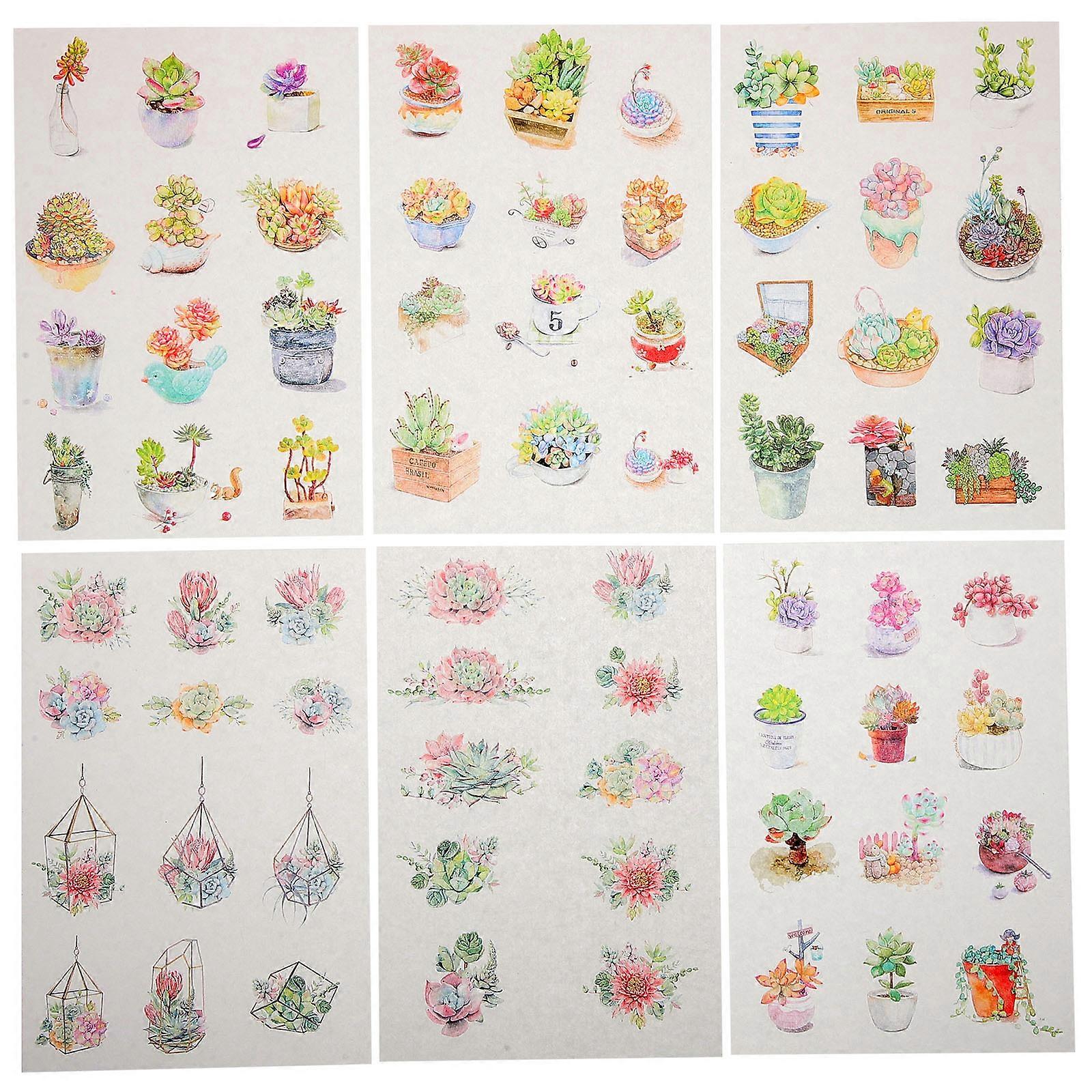 Succulent Plants Decorative Stickers For Artists And Craft Enthusiasts About 18X10X0.5Cm 26Pcs Set