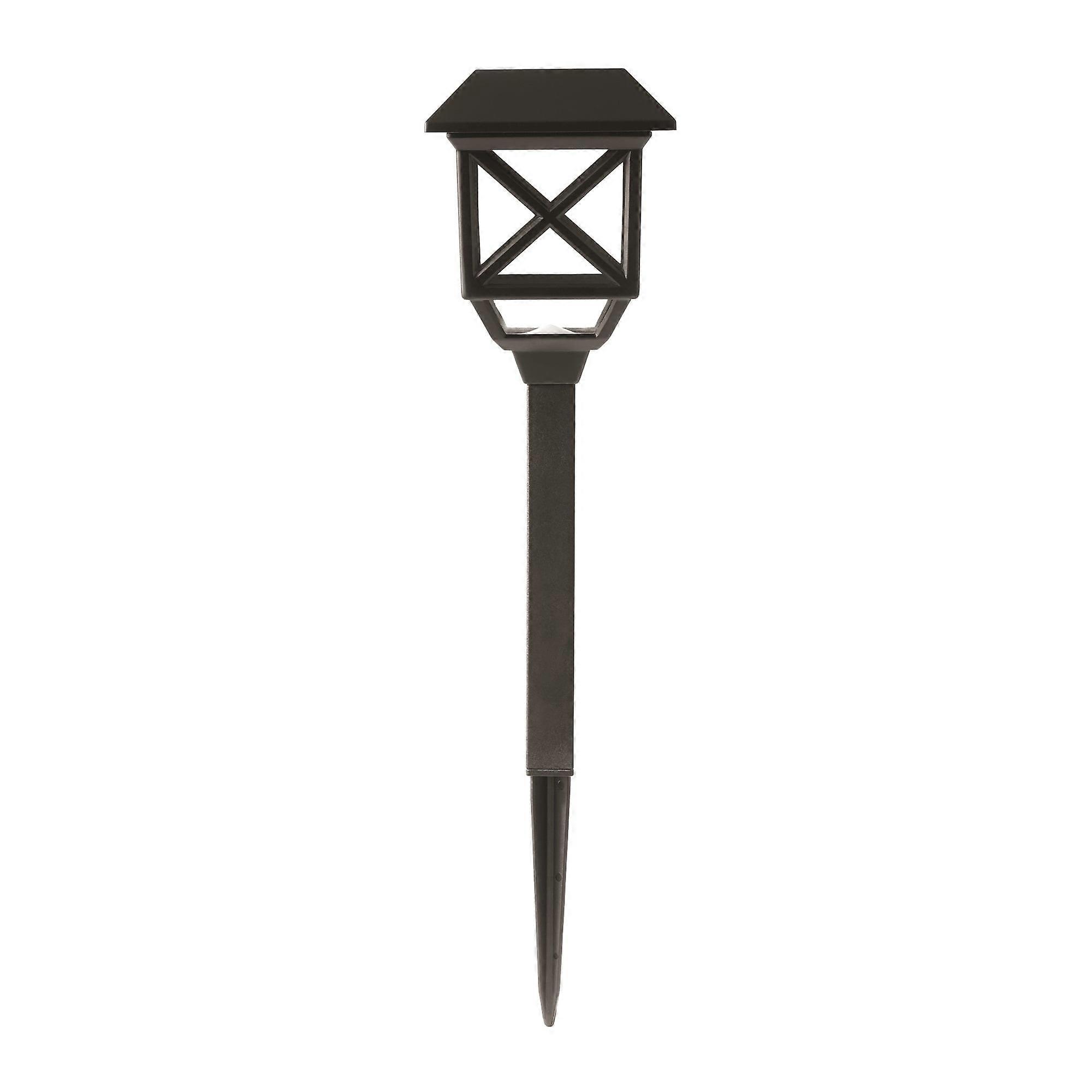 Mainstays Solar Black Square LED Landscape Pathway Light with Plastic Lens, 8 Lumens (6 Count)