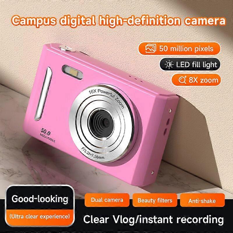 4K Digital Camera Dual Camera Flash 50 Million Pixel Retro 2.4 Inch Screen CCD Portable Card Entry-level 8x Digital Zoom Camera