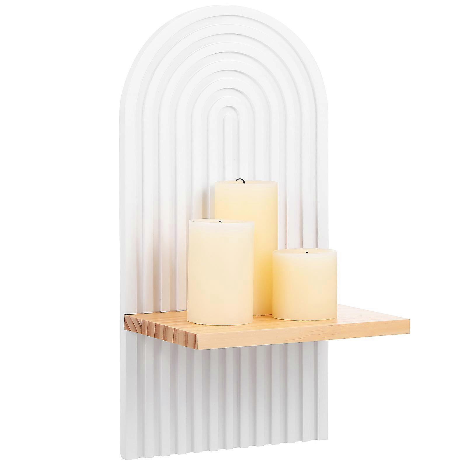 White Rustic Wood Wall Shelf for Versatile Display and Decoration