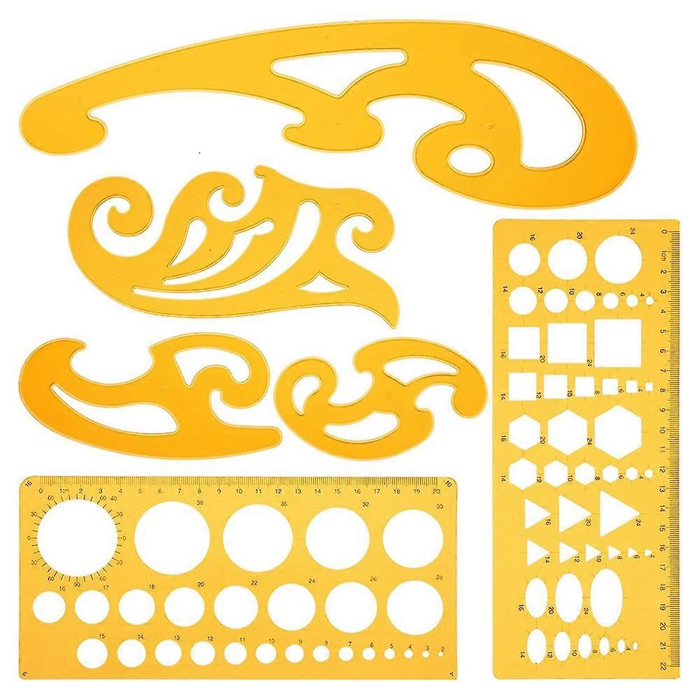 6 Pcs and Template Ruler Set for Personal Drawing and Drafting