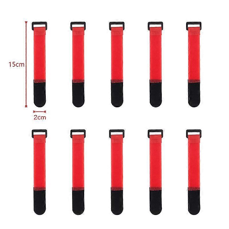 10Pcs Reusable Hook Loop Nylon Straps Reverse Colored Fastening Tape Self Adhesive Cable Ties Wrap Bundle Fixed Ties
