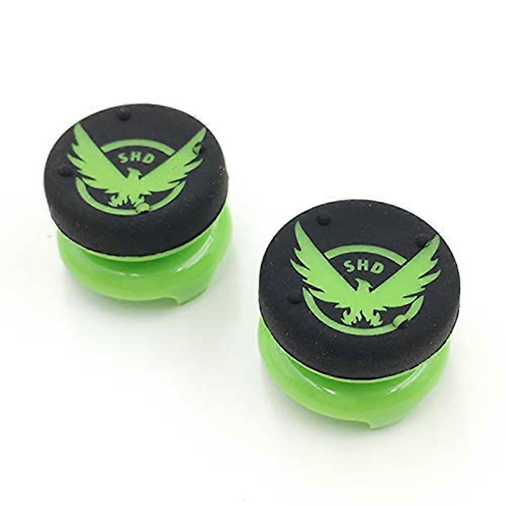 Thumb Grips Silicone Joystick Caps Anti‑Slip Cover Set for Enhanced Gaming Precision Green for PS4 Controller