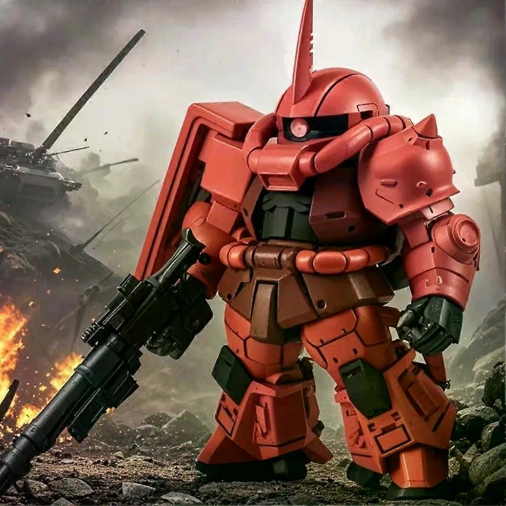 Cute Assembly Model Toy Zaku Ii Mass Production een Version Q Version Mobile Suit Robot Model Kit for Ages 8 And above Gift