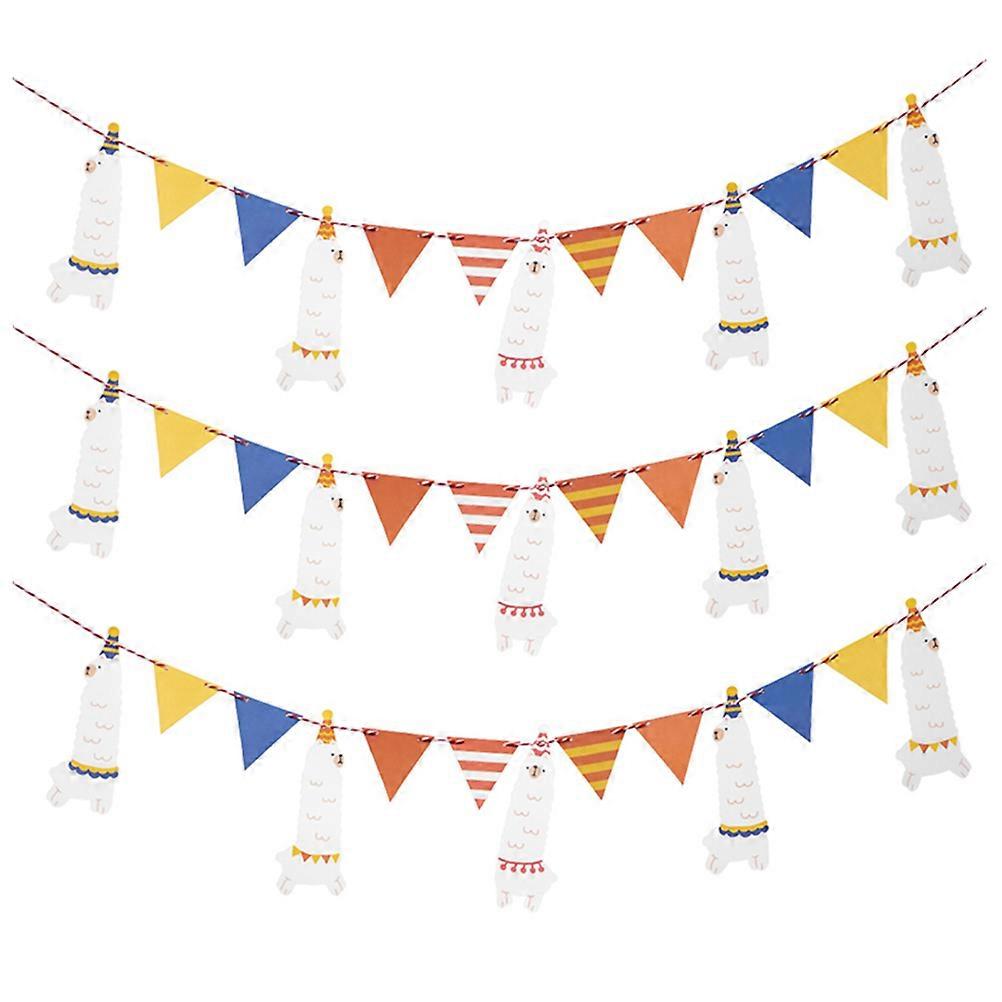 Banner Alpaca Paper Banner for Decoration 6Pcs Pull Flags