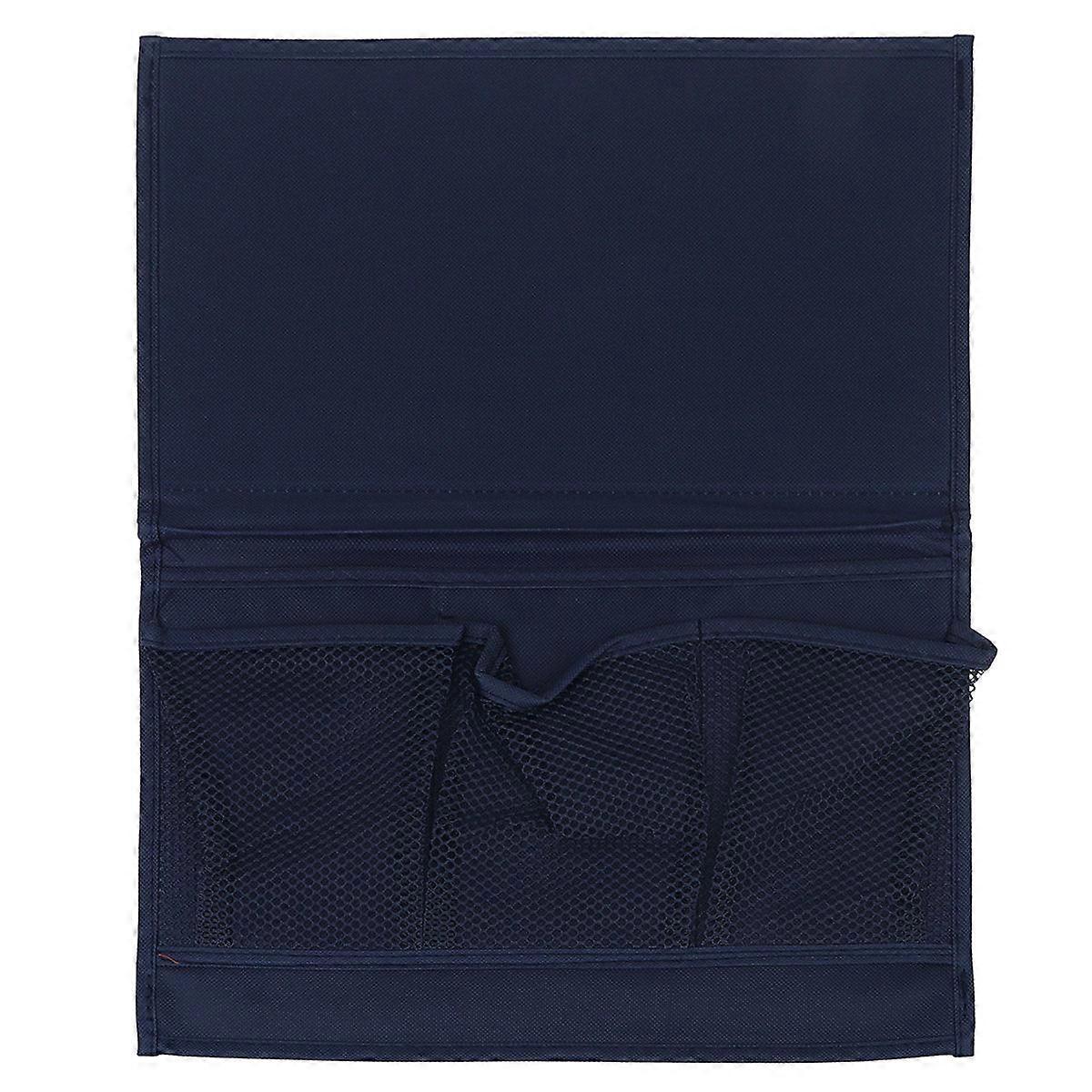 Convenient Bedside Storage Bag Navy Hanging Pouch for 3Pcs Organizer