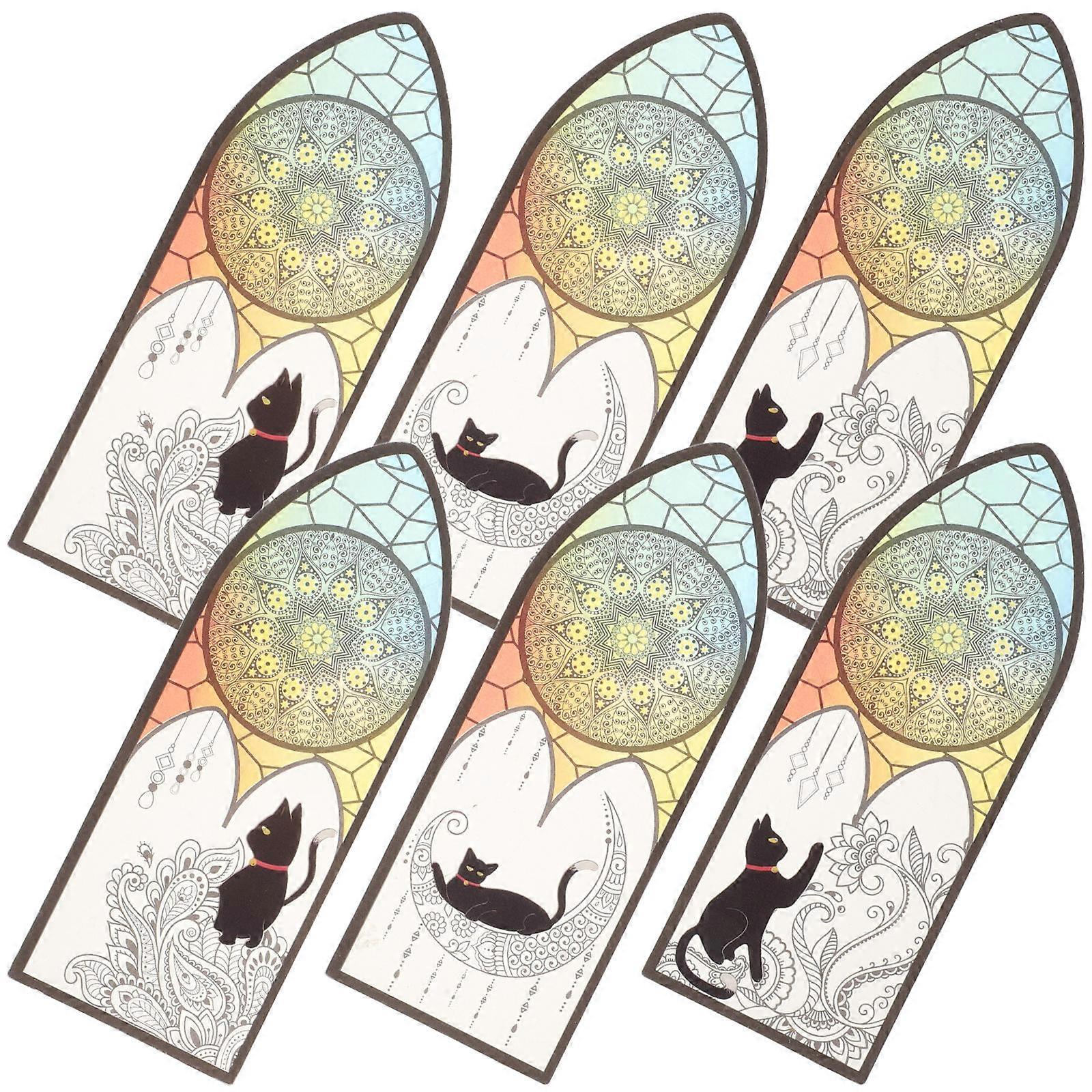 Cute Black Cat Bookmark Scrapbook for Reading Use 6Pcs Collection