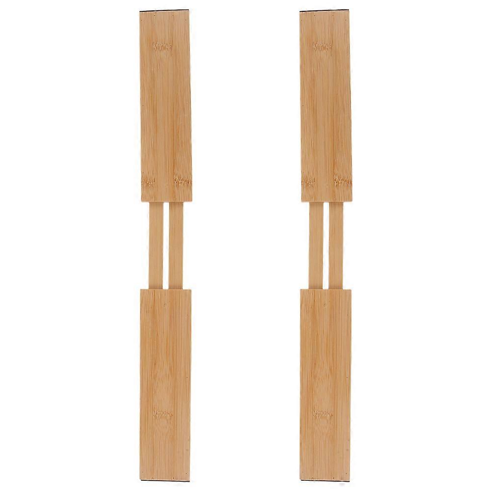 Kitchen Bamboo Drawer Organizer for Storage Use 2Pcs Expandable Divider