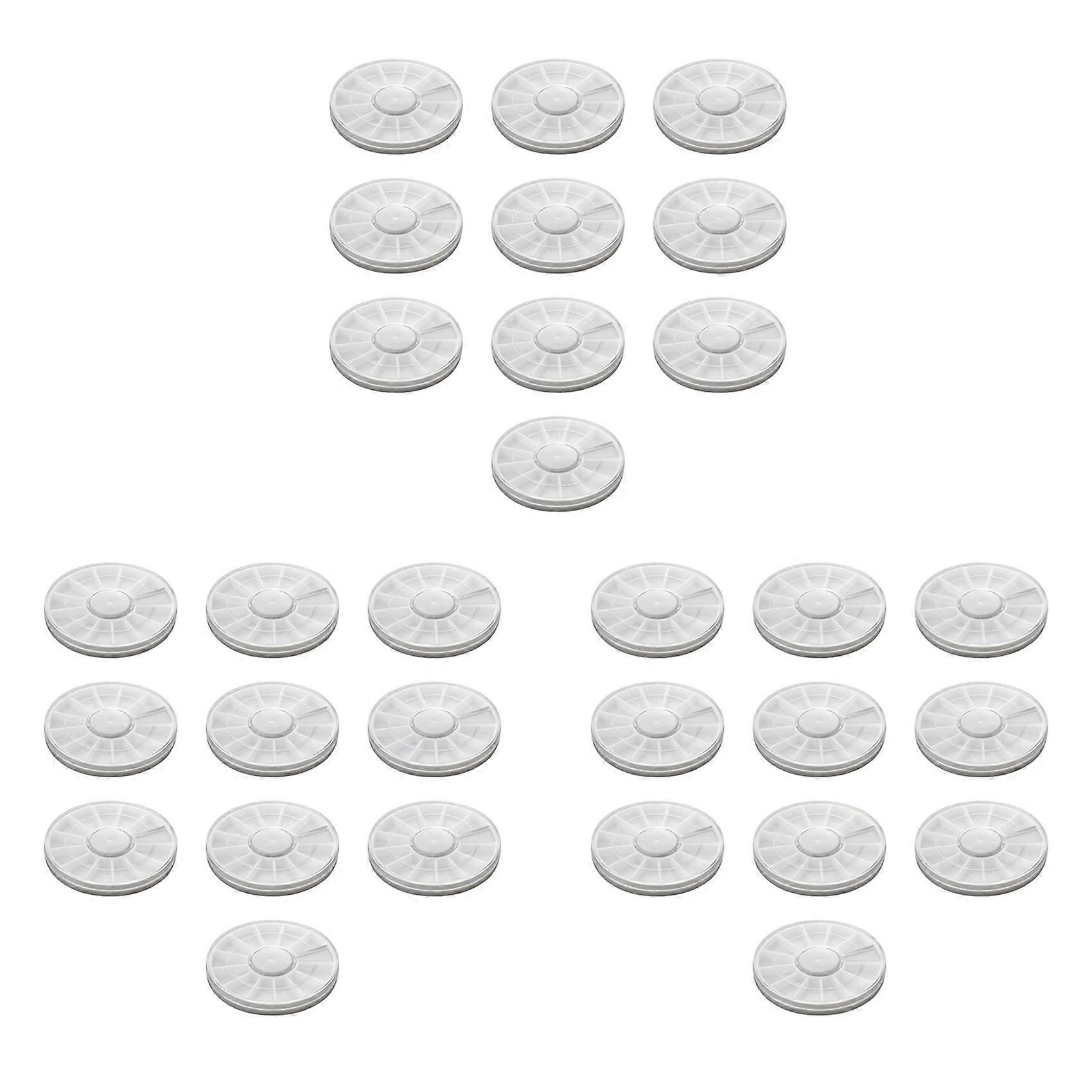 30pcs Plastic Art Nail Decor Storage Case Rotatable Empty Wheel Rhinestone Beads Slices Clear