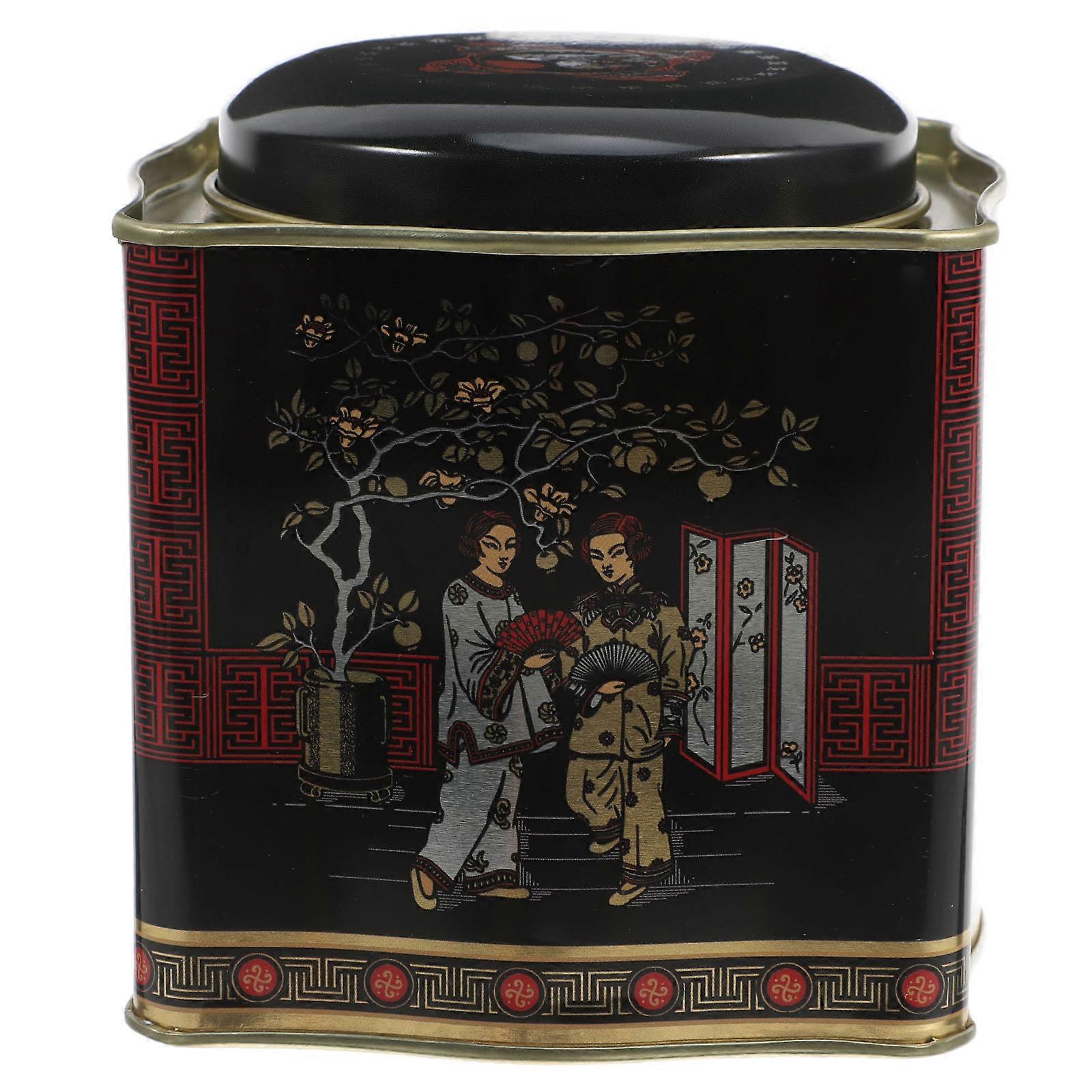 Vintage Storage Box Decorative Tin Container Wavy Shape Home Kitchen Moistureproof 1Pack