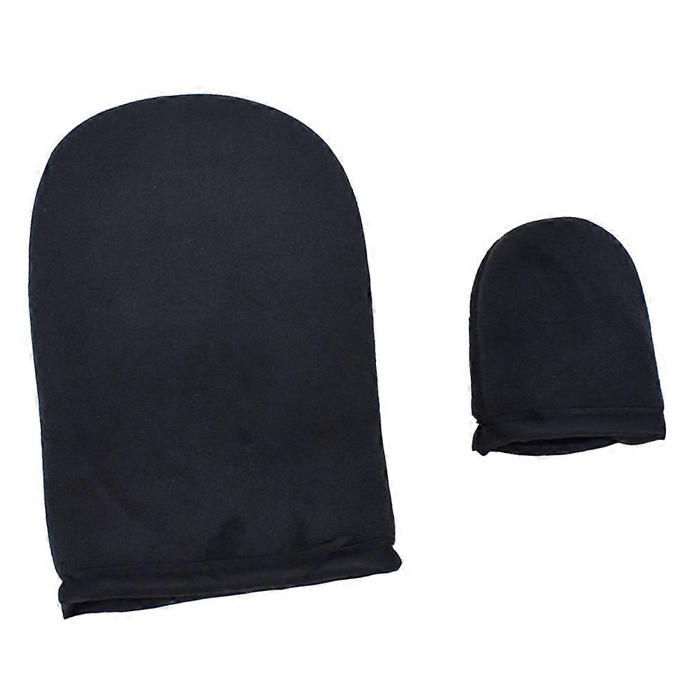 Self Tanning Mitt Flocking Material Hand Protection Makeup Use Black 2Pcs