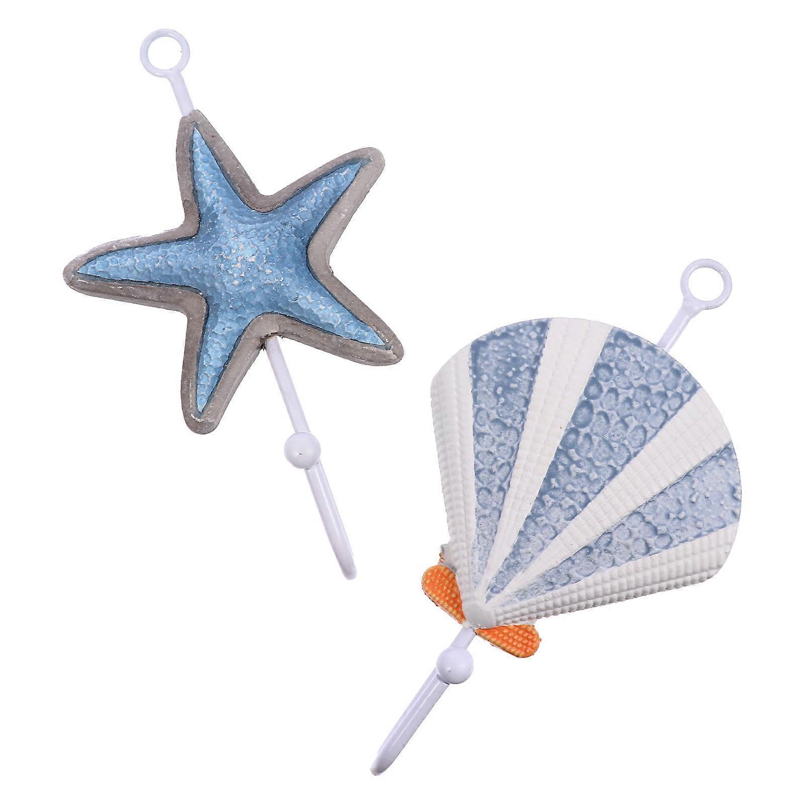 Assorted Color Wall Hanger Mediterranean Clothes Hooks for Home 2Pcs Iron