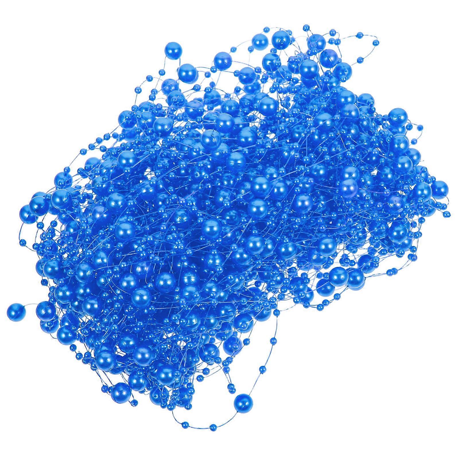 Floating Decoration Artificial Pearl Garland Beads for Decorating Blue Plastic Function 30Pcs