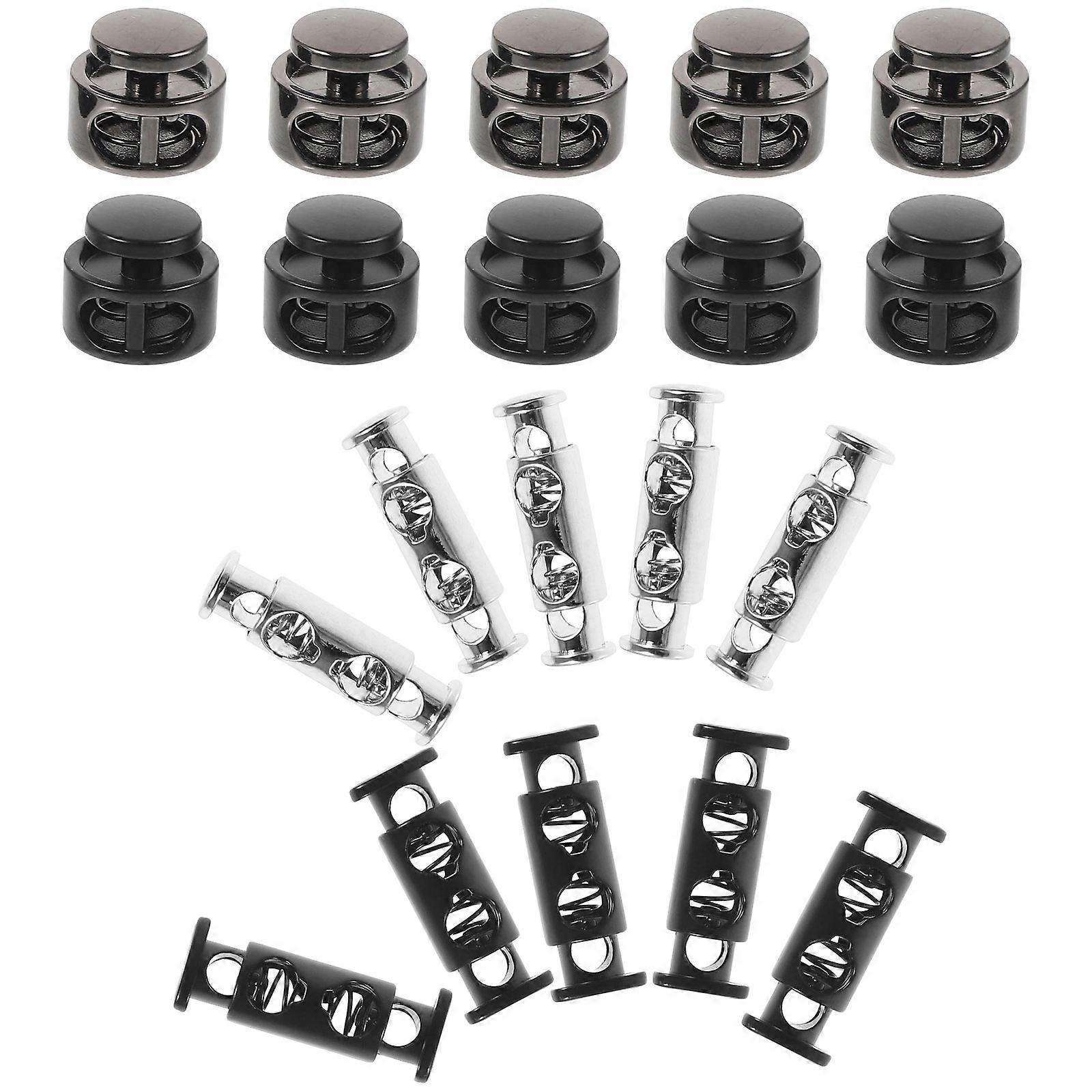 Metal Spring Button 20Pcs Cord Buttons Spring Shape Prevent Slipping Adjustable for Lanyard DIY Projects