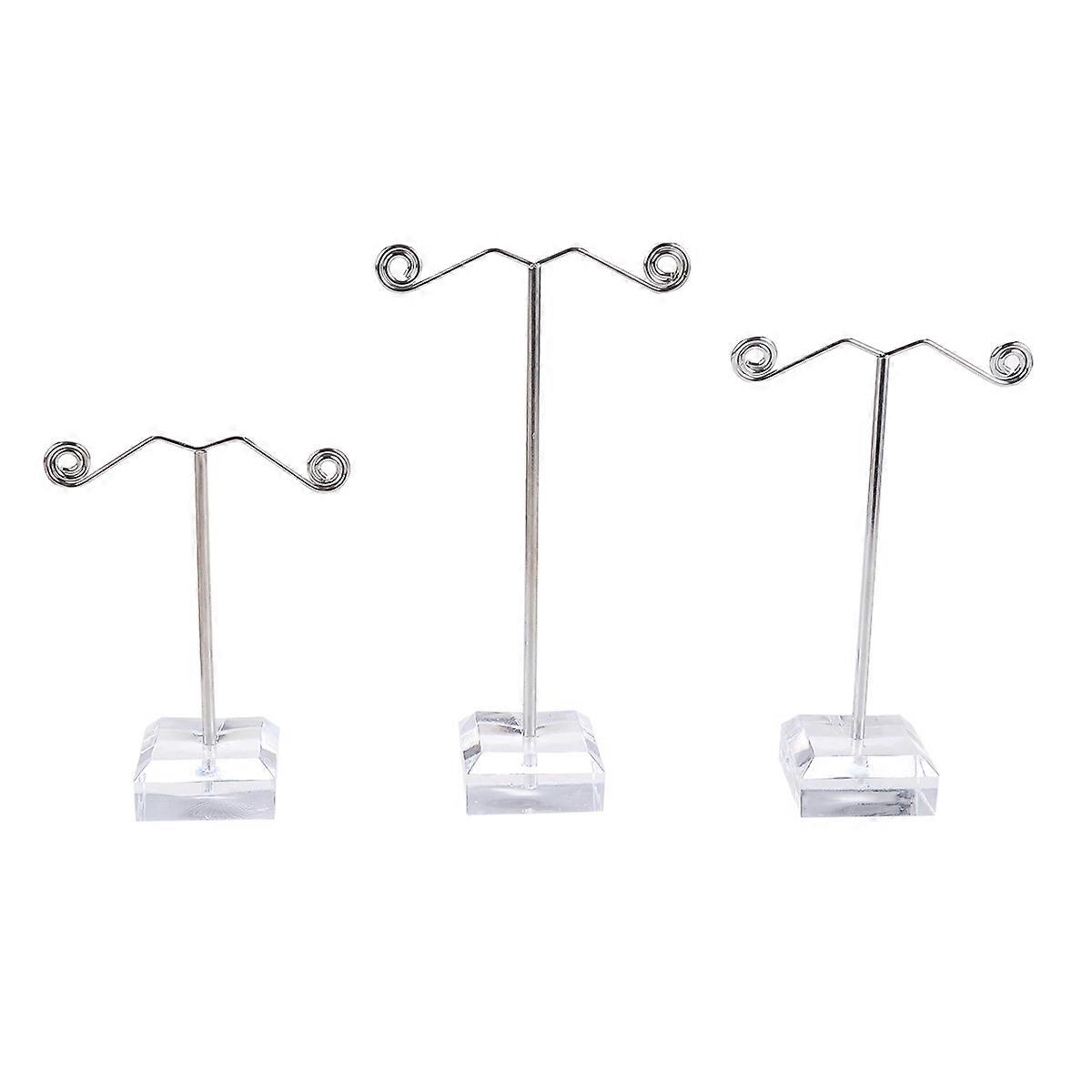 Expositor de pendientes de acrílico transparente para 3 piezas