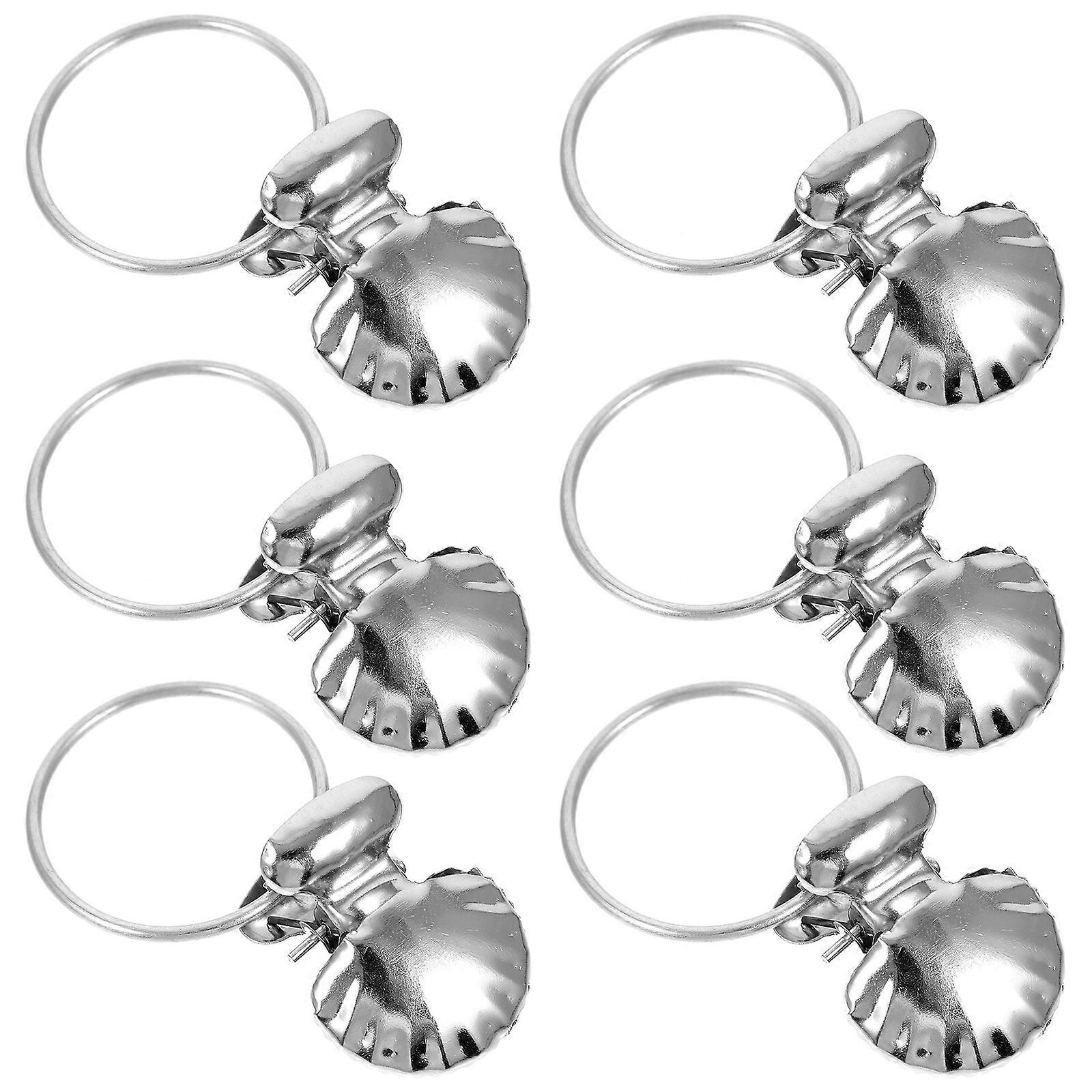 Bathroom Curtain Hooks Shell Pattern Stainless Steel Hooks for Home Use 30Pcs