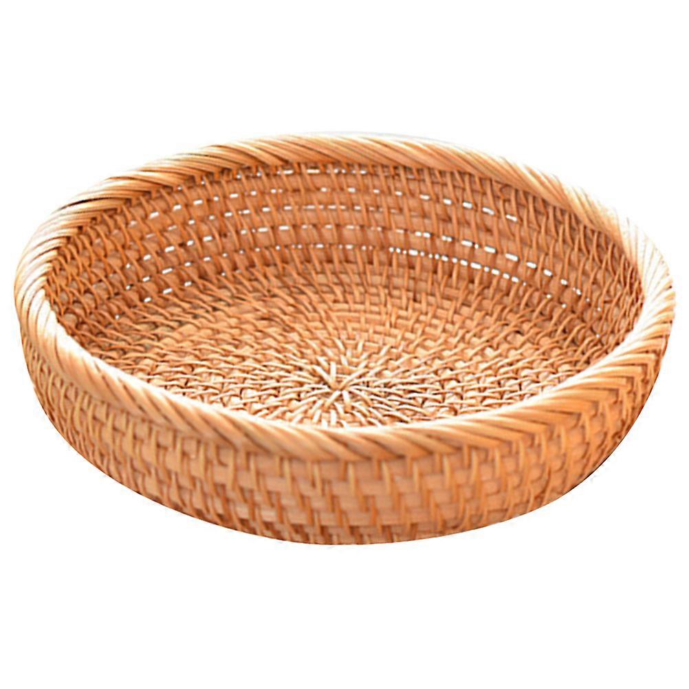 Rattan Basket Bread Storage Basket for Serving Handmade Khaki Design