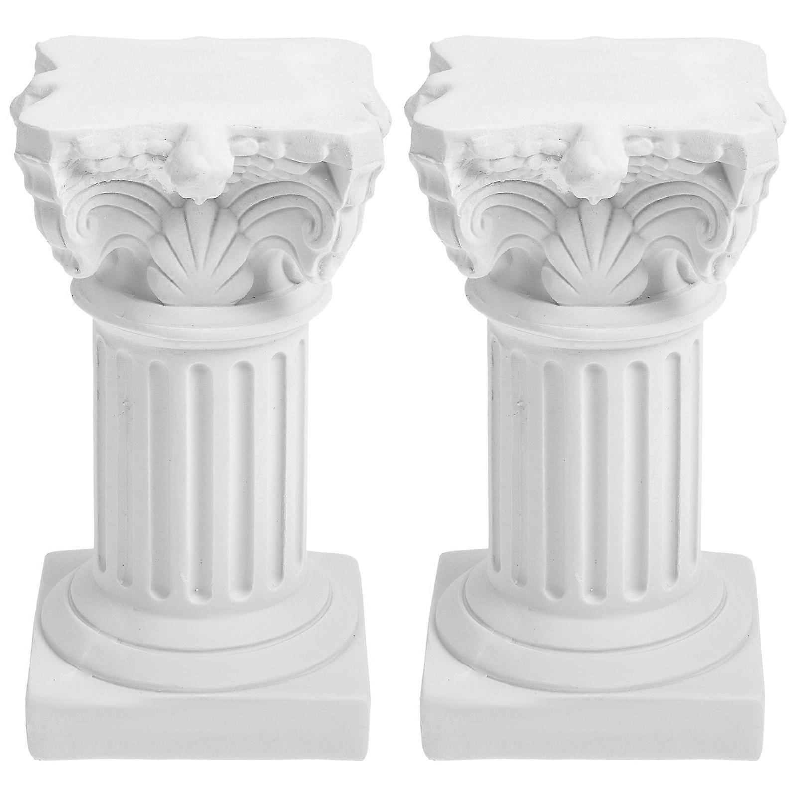Resin Roman Column Candle Holders for 4Pcs Decorative Table Stand