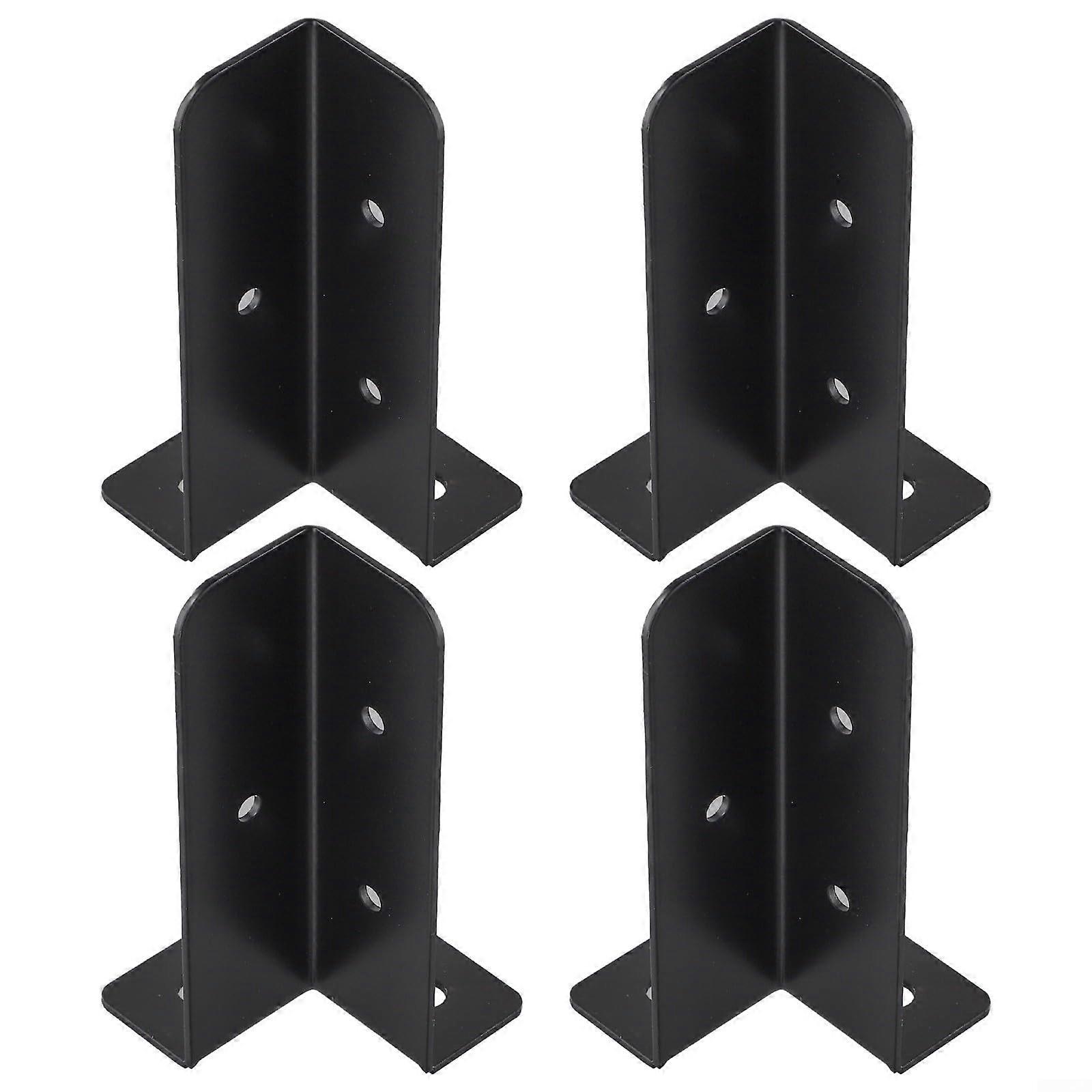 Adjustable Deck Post Base Brackets 4 Pcs for 4x4 Wood Columns Rust Resistant Outdoor Anchor Kit