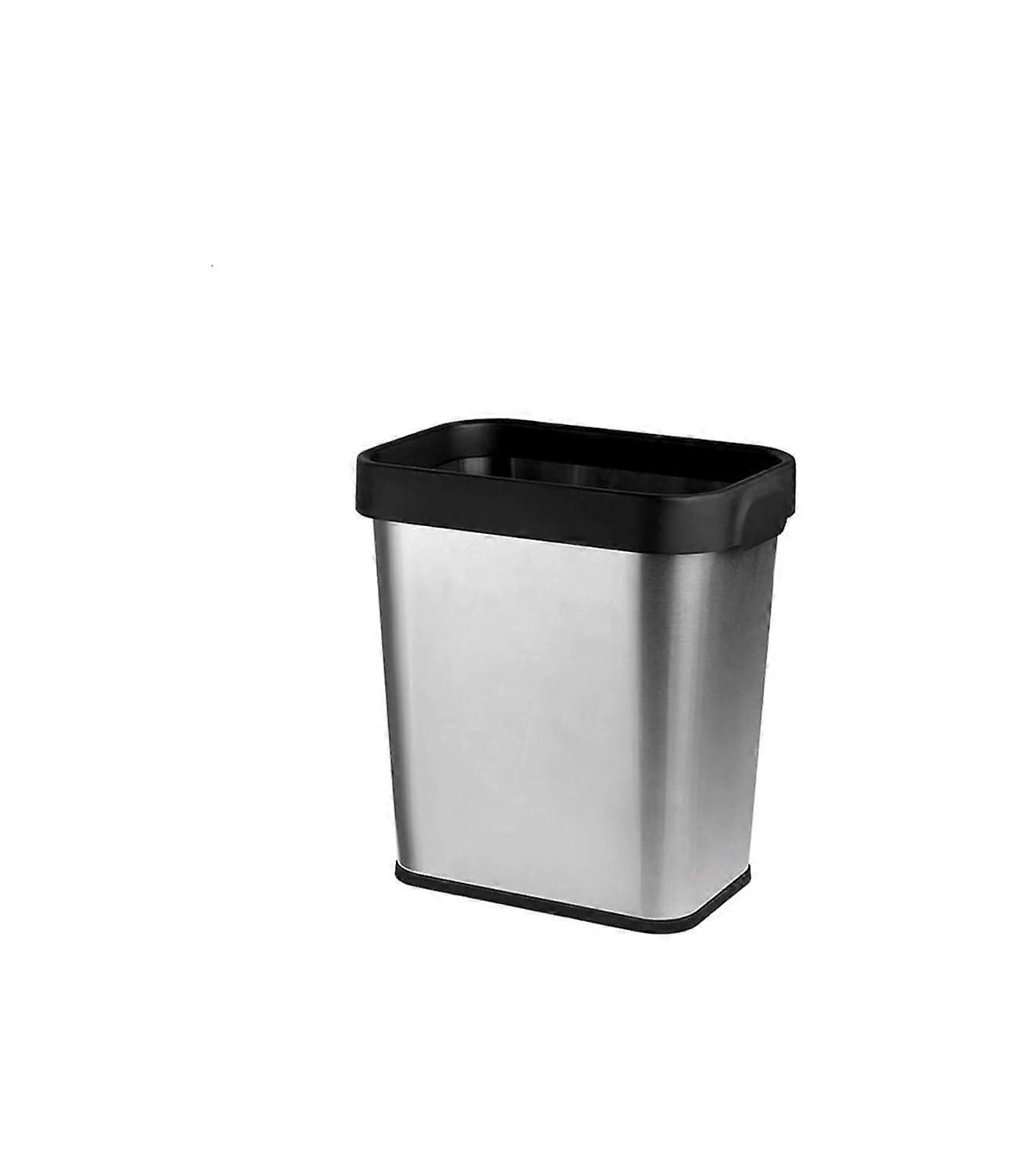 Slim Rectangular Bathroom Trash Can with Pressure Ring, 3.1/2.1 Gal, Narrow SpaceSaving Design