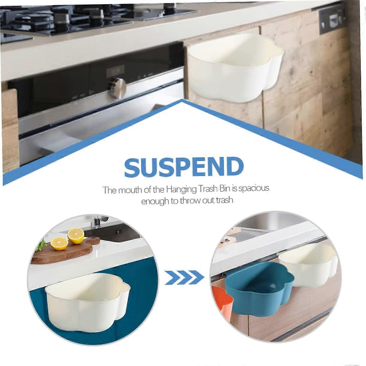 Hanging Kitchen Trash Can Large Capacity Space Saving Small Plastic Garbage Bin for Cabinet Door