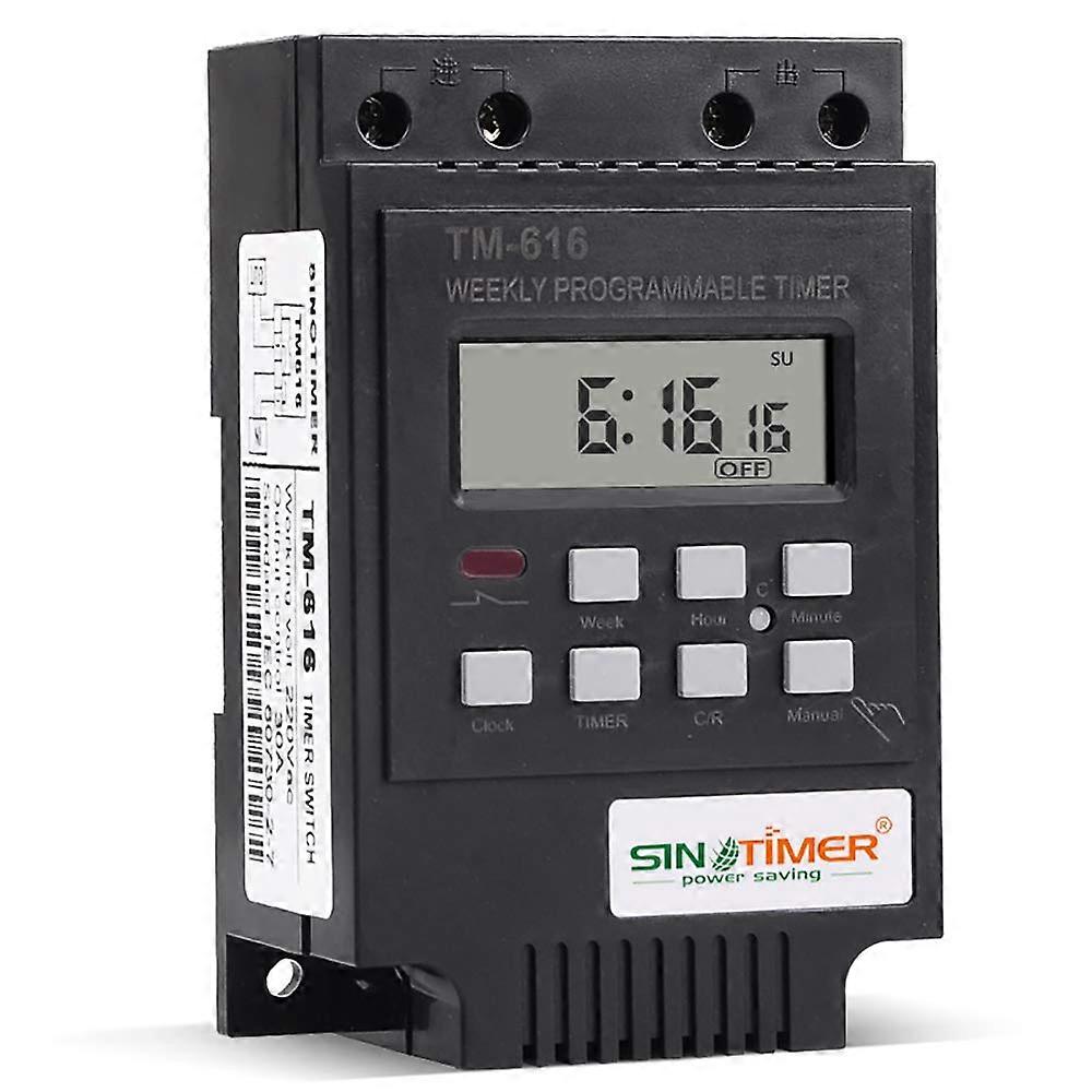 Digital Programmable Timer 110V TM616 Weekly Time Switch with Easy Scheduling and Energy Saving