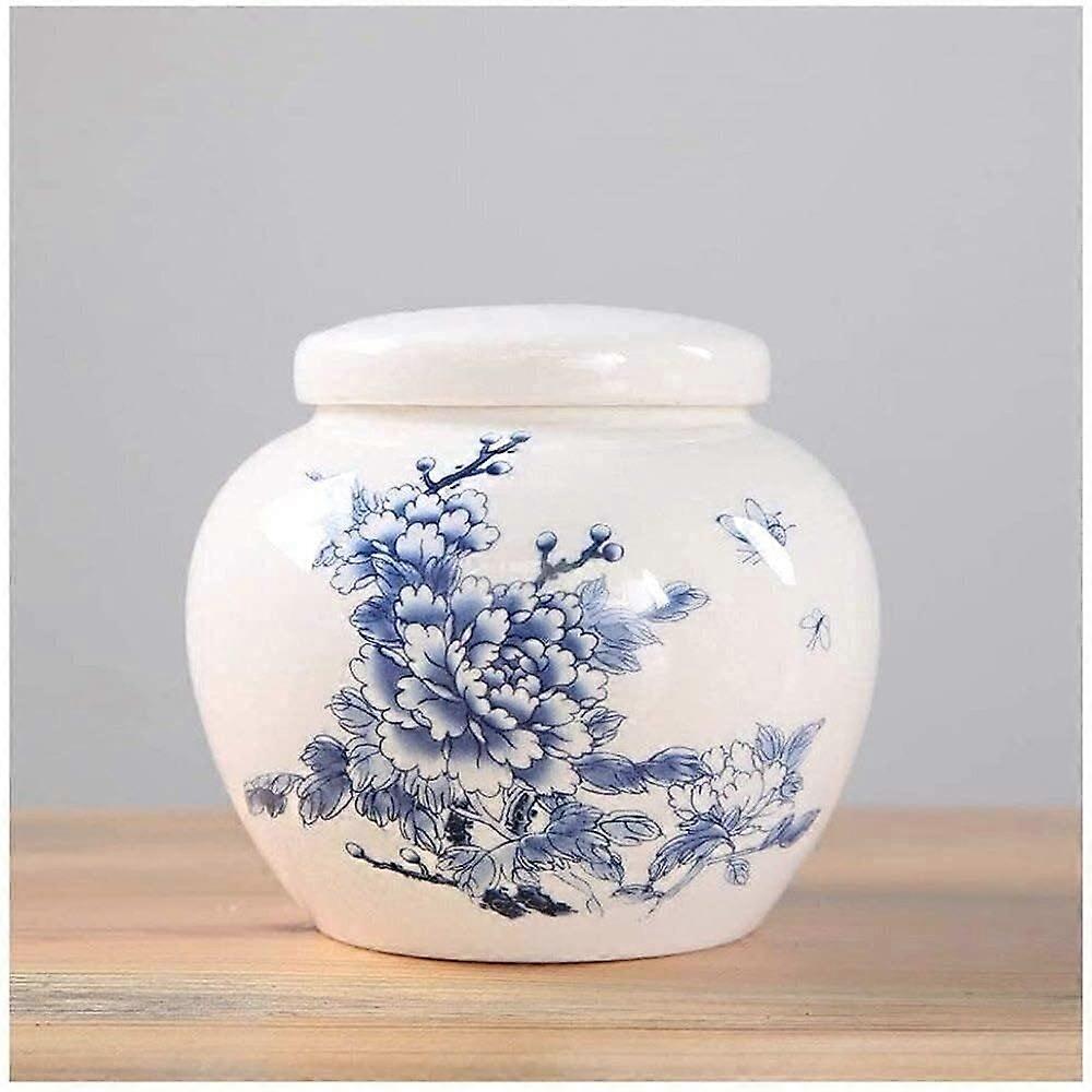 Pet Cremation Urn Handmade Ceramic Memorial for Ashes with Secure Lid and Vivid Pattern #6