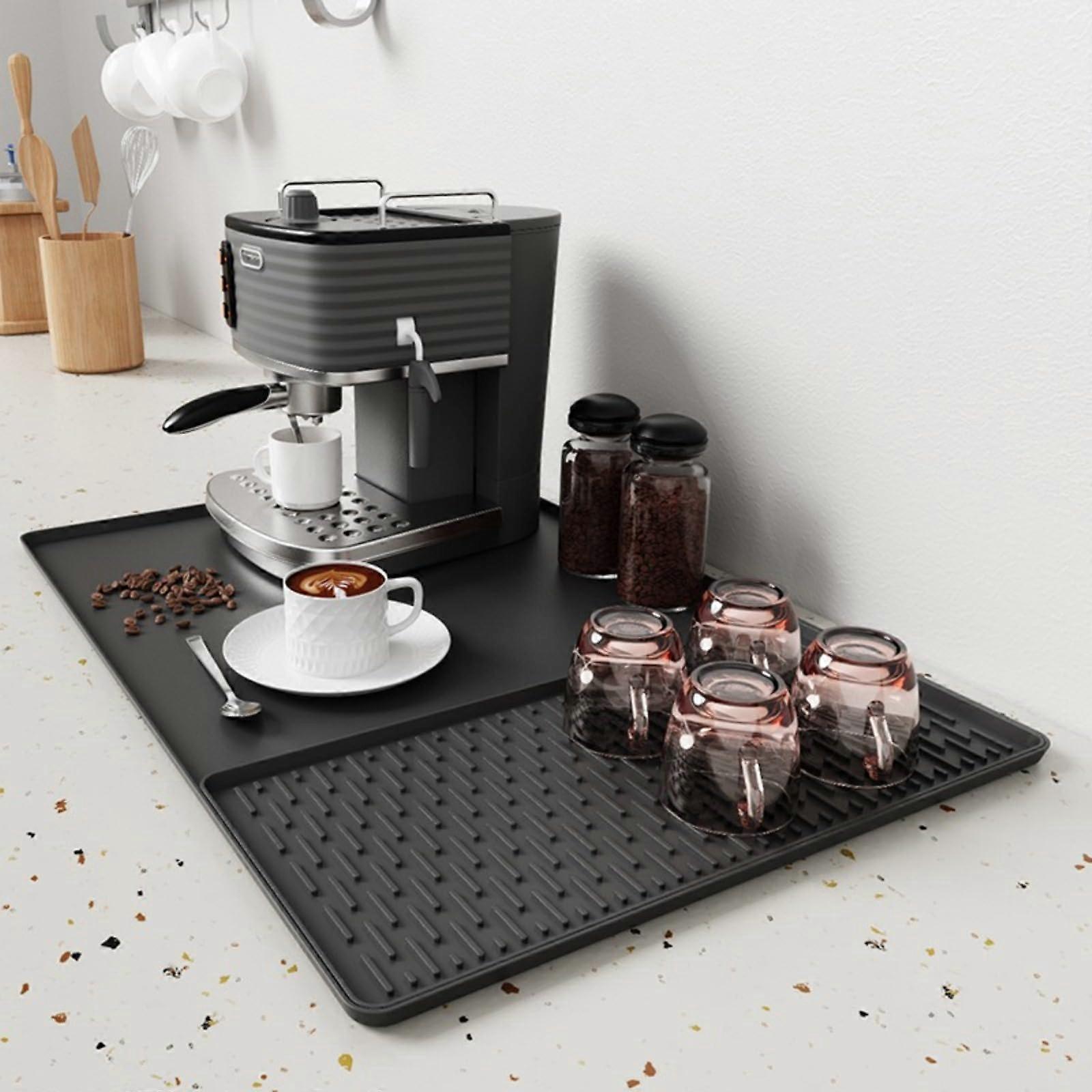 Silicone Kitchen Mat HeatResistant NonSlip Countertop Protector Large Drying Tray for Coffee Cups