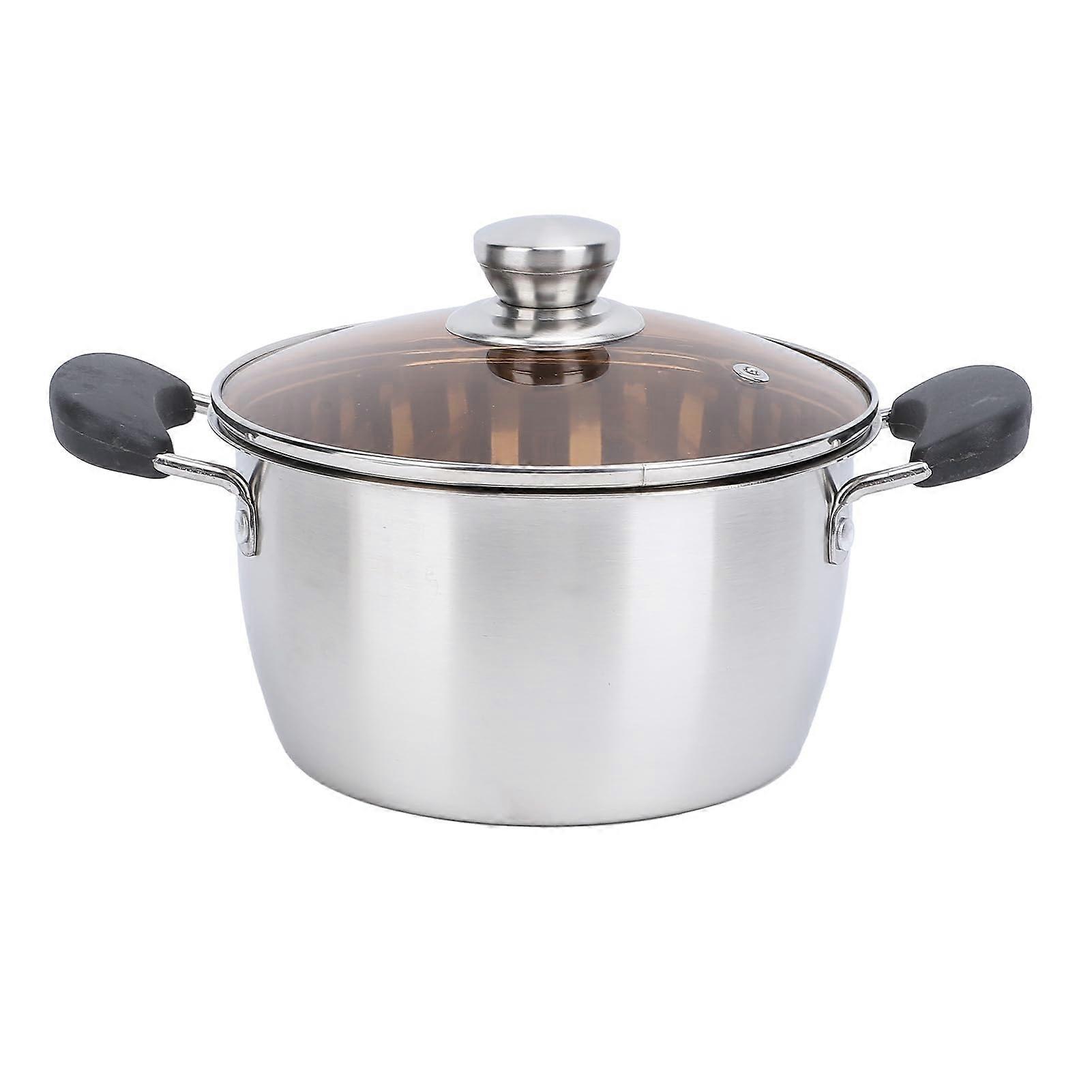 20cm Stainless Steel Pot, Efficient Heat Transfer, Gas and Induction Compatible, Versatile Cooking