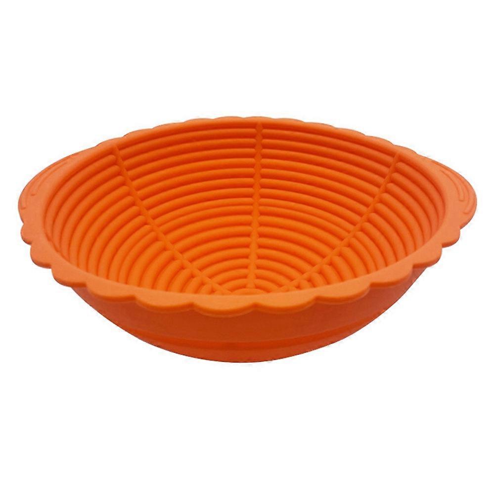 Bread Proofing Basket,Silicone Round Bread Foldable Sourdough Baking Basket Waterproof Proofing Bowls,Orange