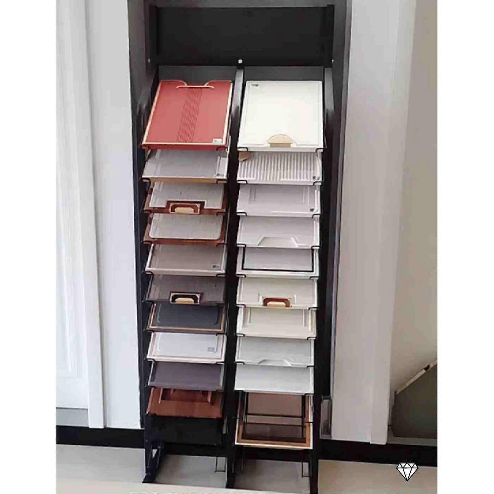 Tile Sample Display Stand with 24 Slots, Heavy Duty Adjustable Rack for Ceramic, Wood and Stone Samples