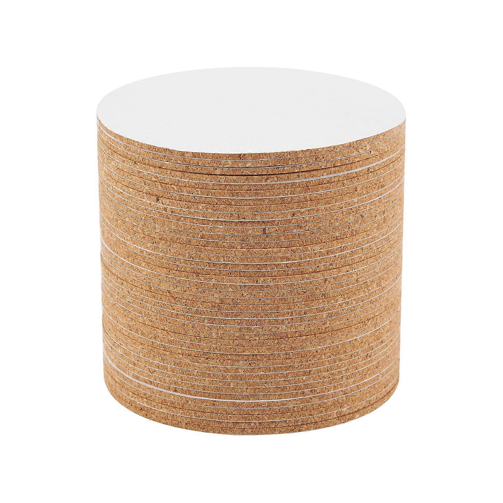40 Pack Autoadesivo Cork Round 3,5 polegadas Backing Sheets Cork Coasters para DIY Crafts-Bottom Protec