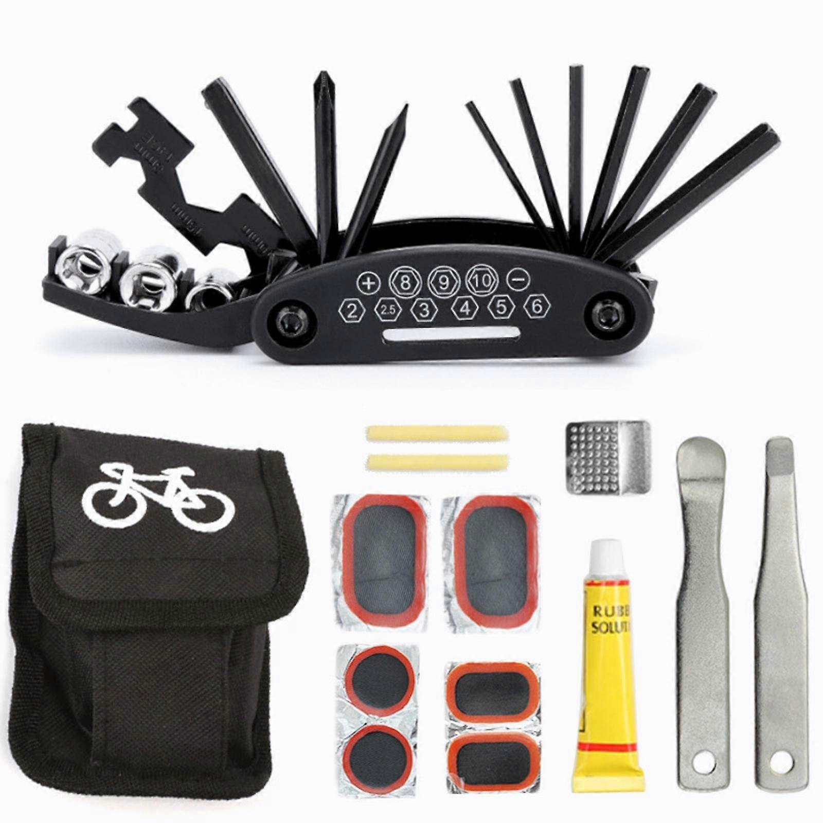 Bicycle  Kit with Multifunctional Folding Spanner Set for Bike and Car Tire Maintenance