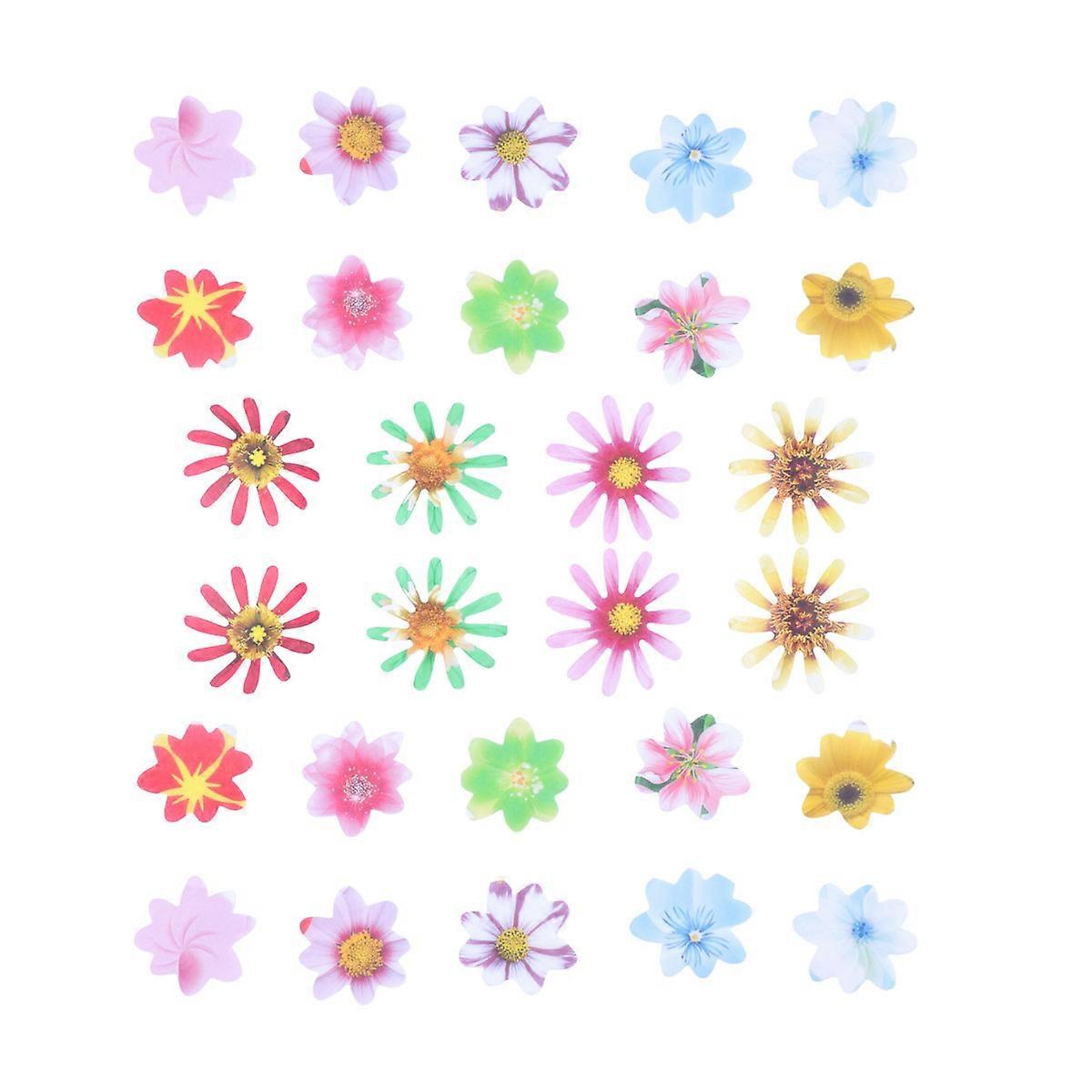 Spiselige rispapirblomster i assorterte farger til kake, 120 stk.