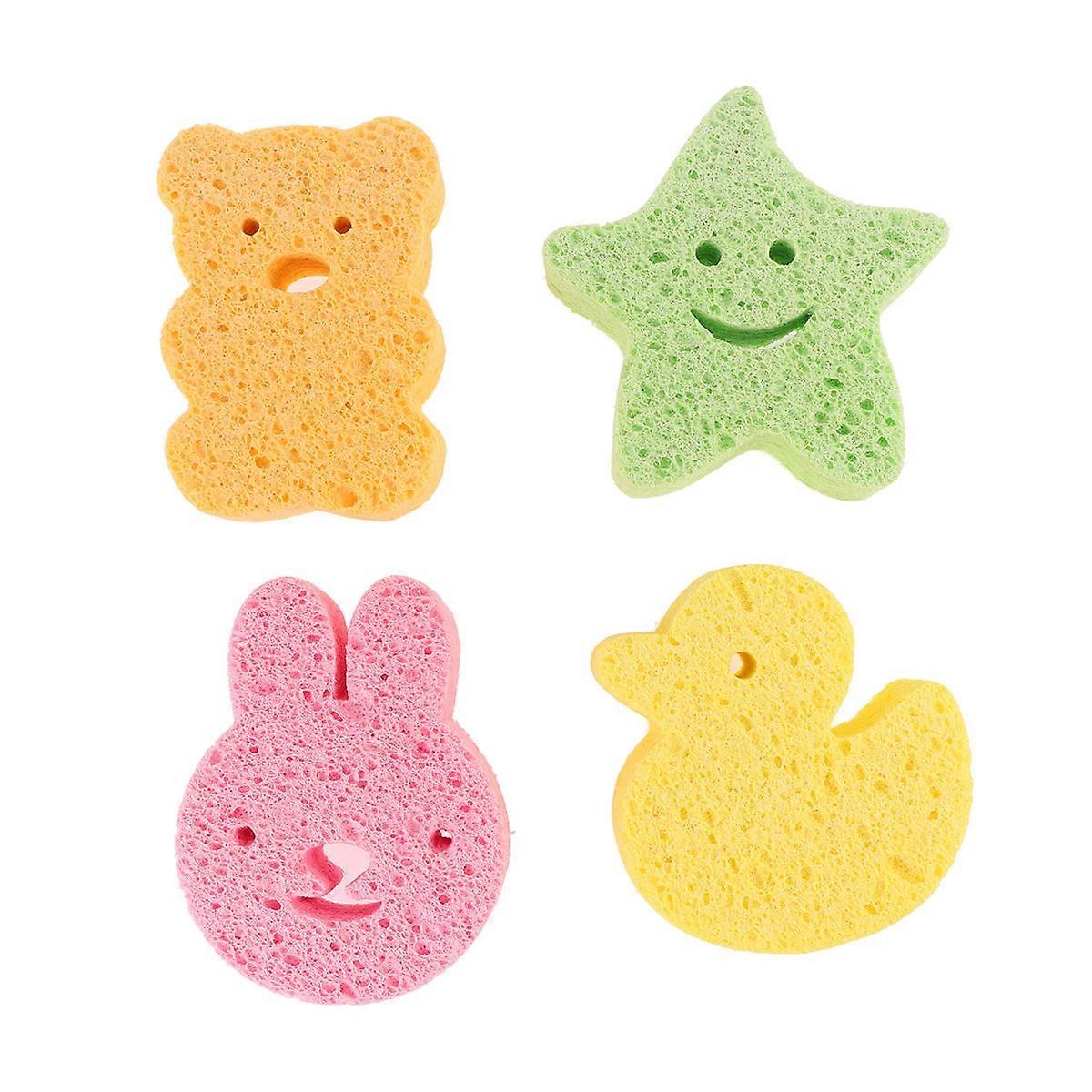 Bath Sponge Baby Pulp Shower Sponge for Bathing Use 4Pcs Assorted Color