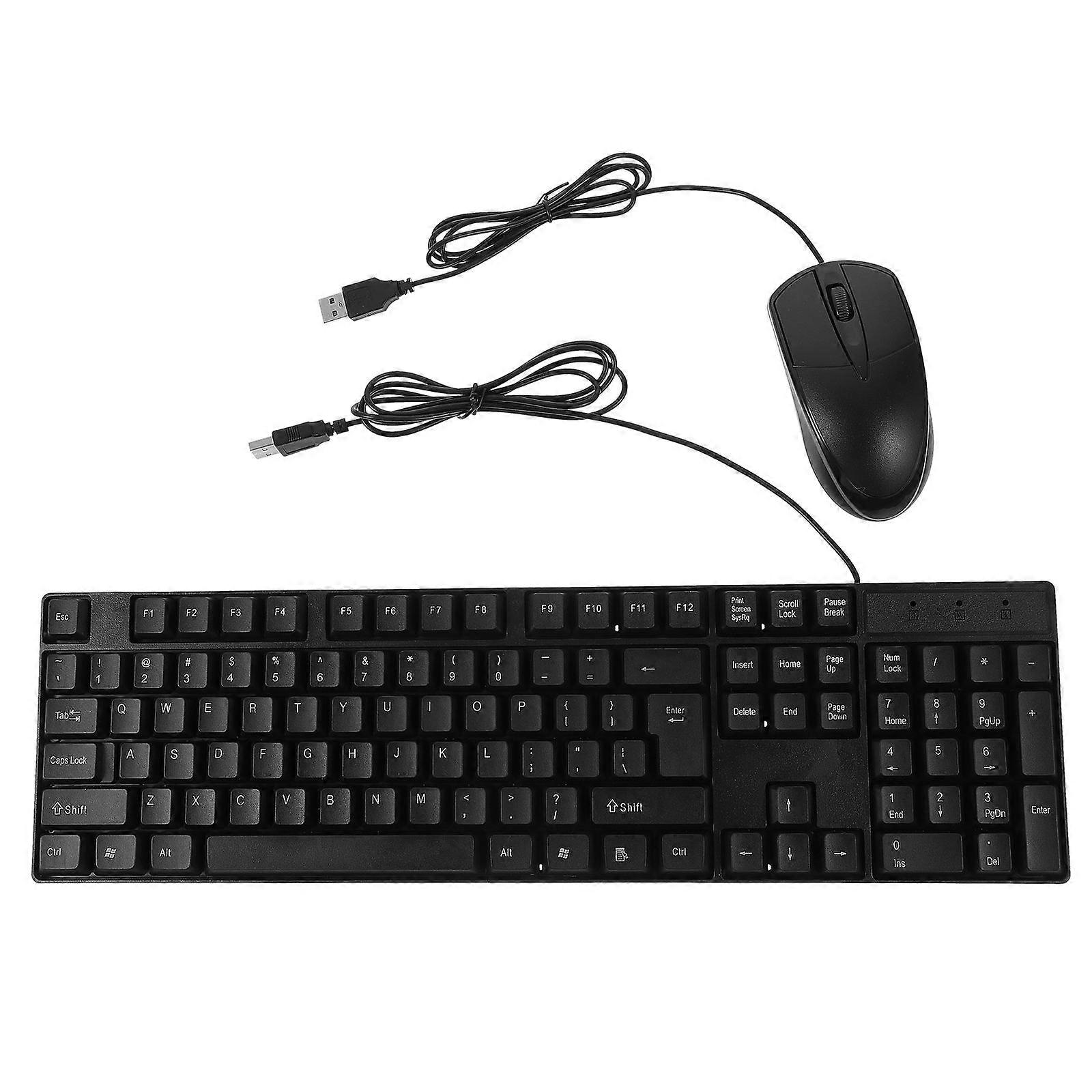 Black Keyboard Mouse Combo Wired for Gaming Use 1Set