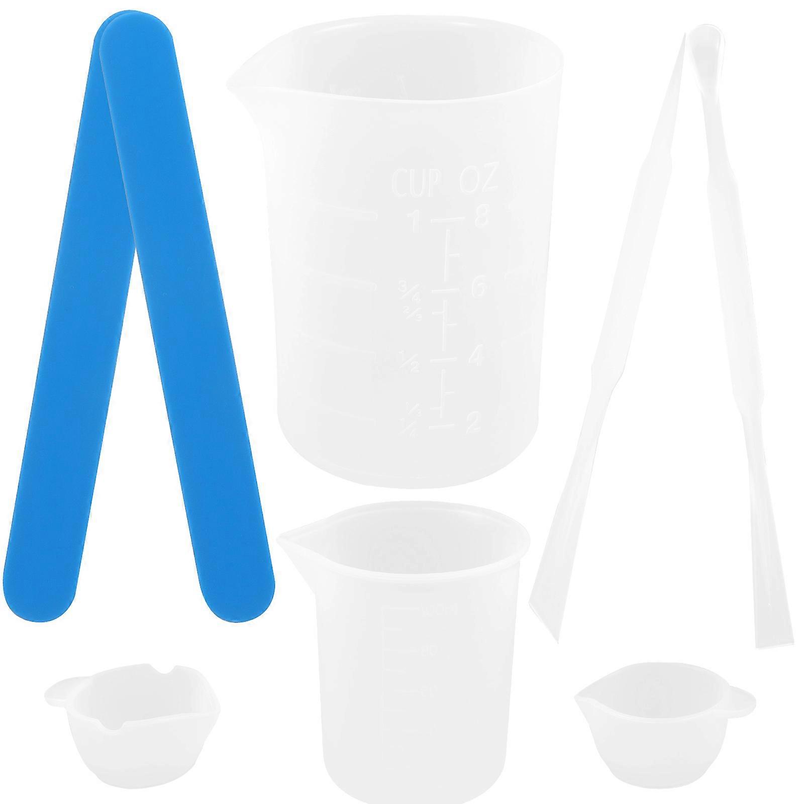 Silicone Stir Stick Epoxy Cups Craft Work Assorted Color 1 Set