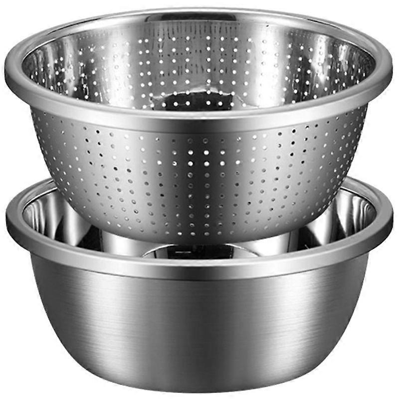 Microporous Colander, with Mixing Bowl, for Draining Cooked Pasta.