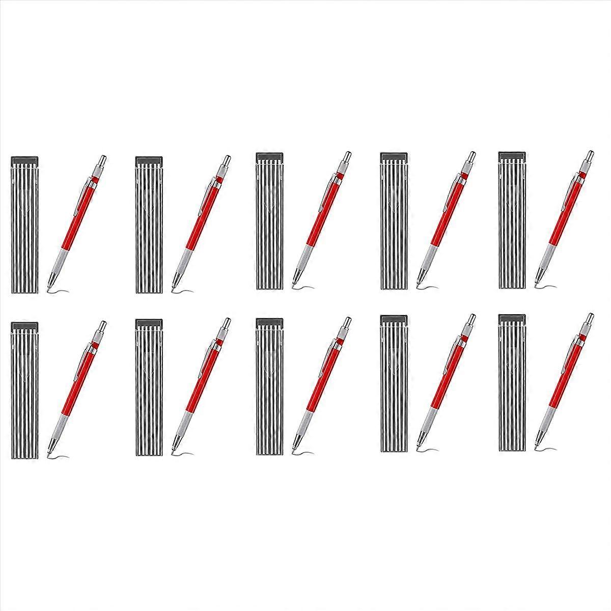 Welders Pencil with 12PCS Refills, Fabrication, Red