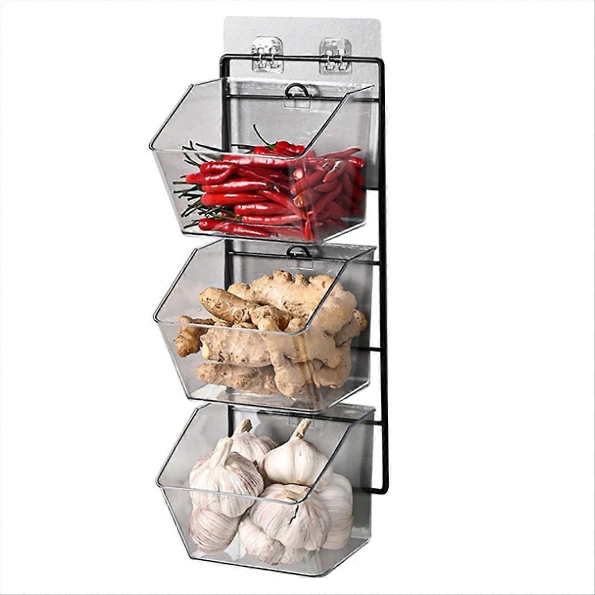 Ginger Garlic Container Countertop Potato Storage Box,Length 40cm